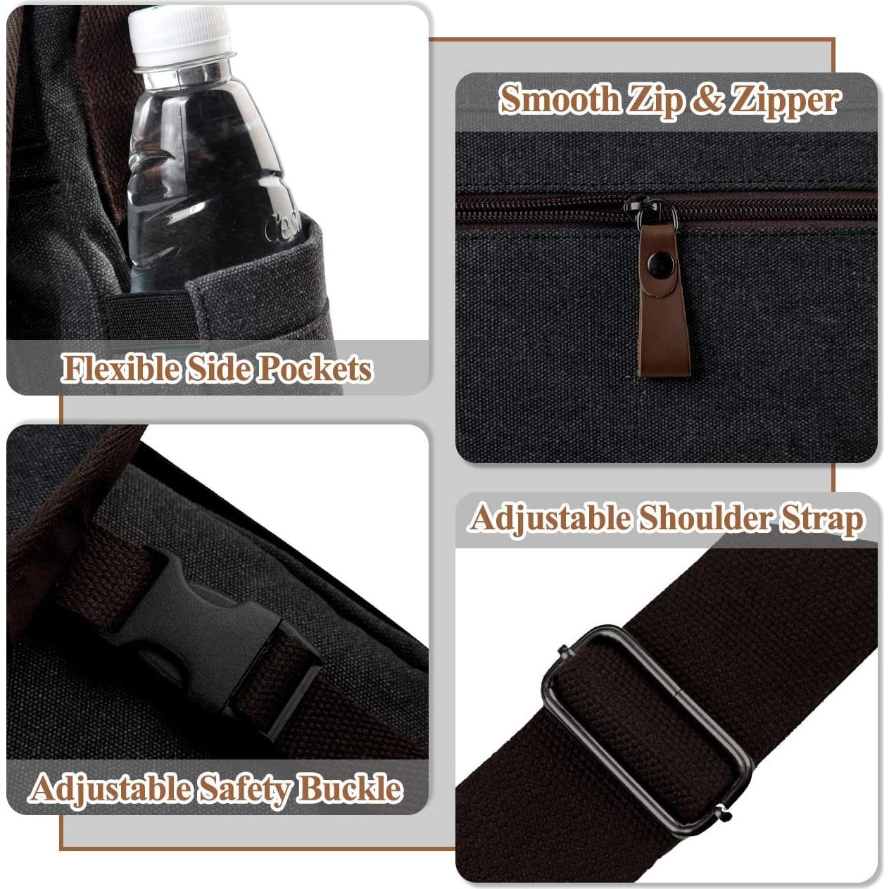 Bolsa Mensajera VASCHY para Laptop 15.6" Gris Oscuro