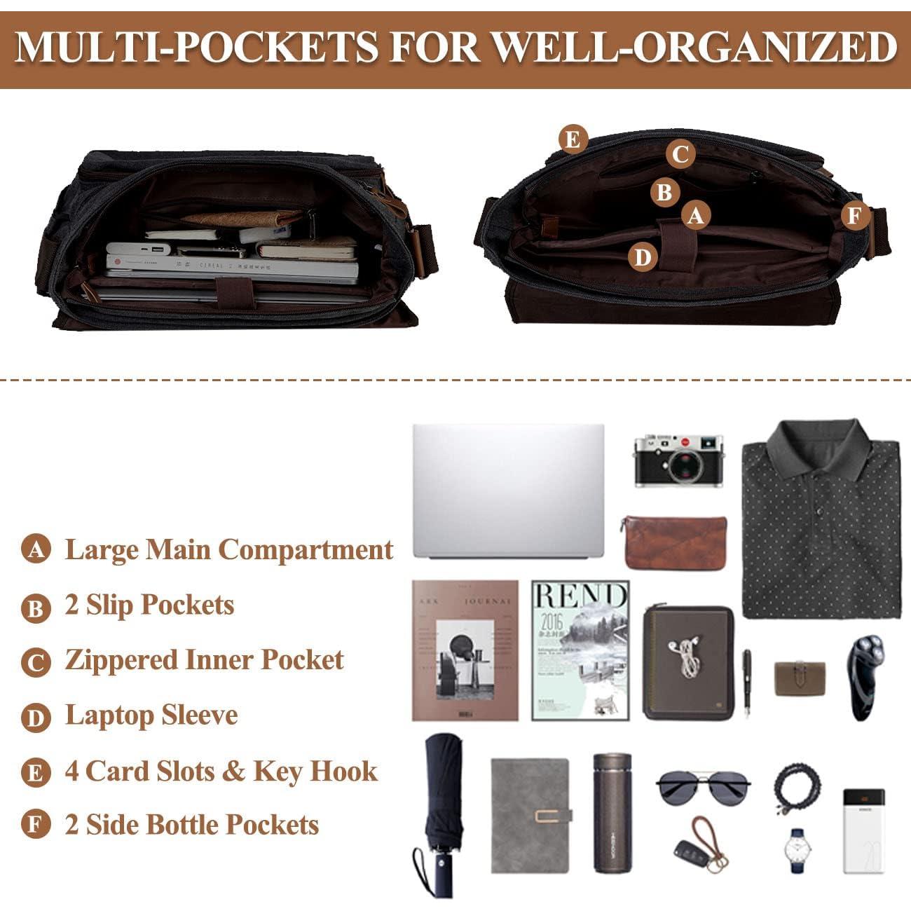 Bolsa Mensajera VASCHY para Laptop 15.6" Gris Oscuro