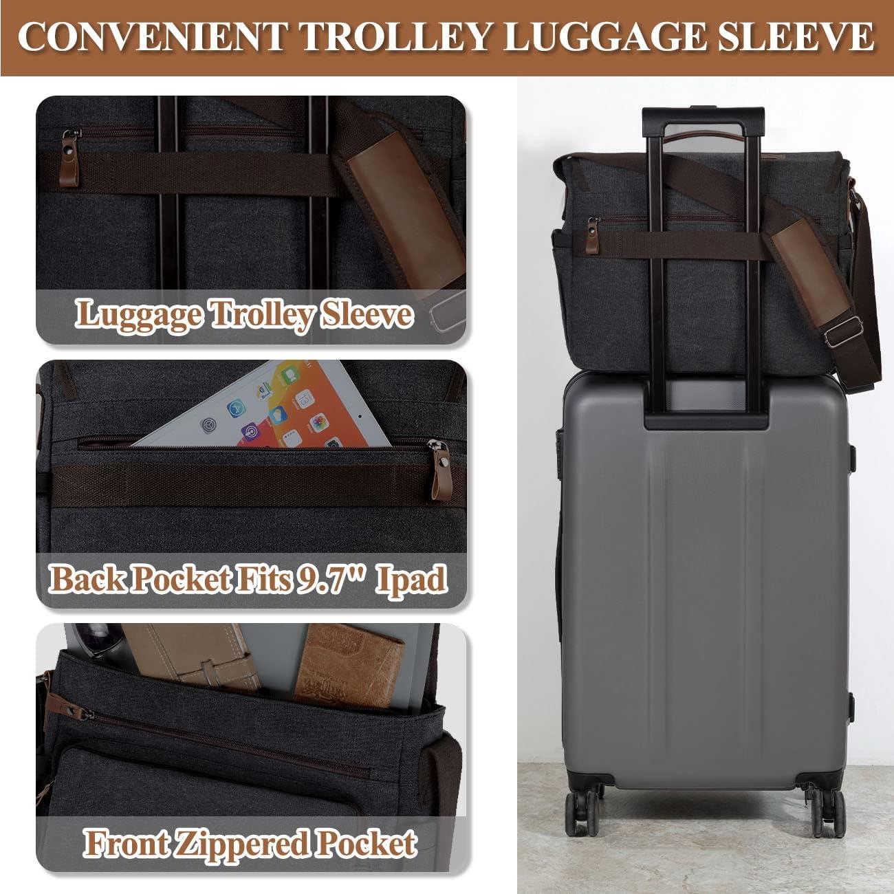 Bolsa Mensajera VASCHY para Laptop 15.6" Gris Oscuro