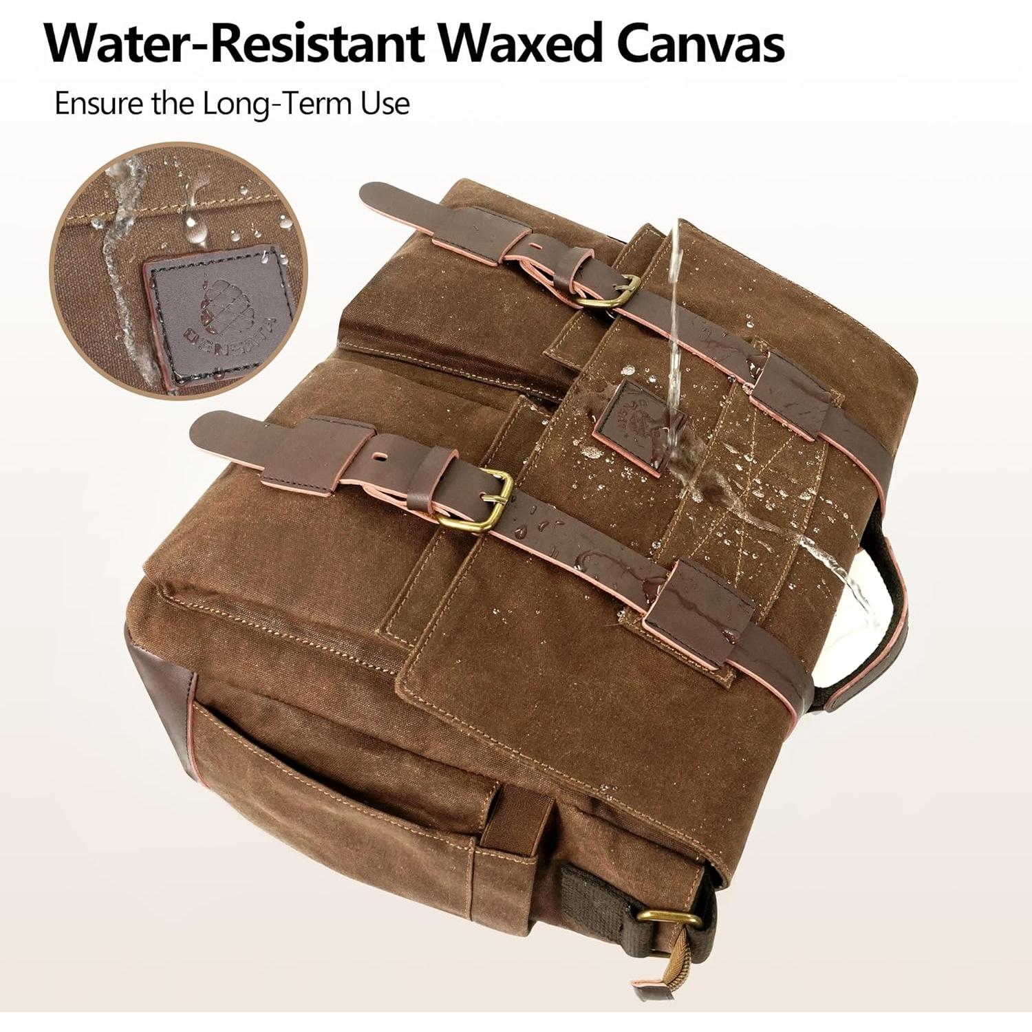 Bolsa Mensajera Densata para Laptop 15.6" Marrón Vintage