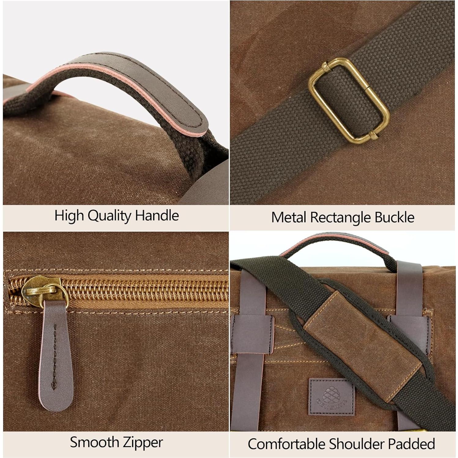 Bolsa Mensajera Densata para Laptop 15.6" Marrón Vintage