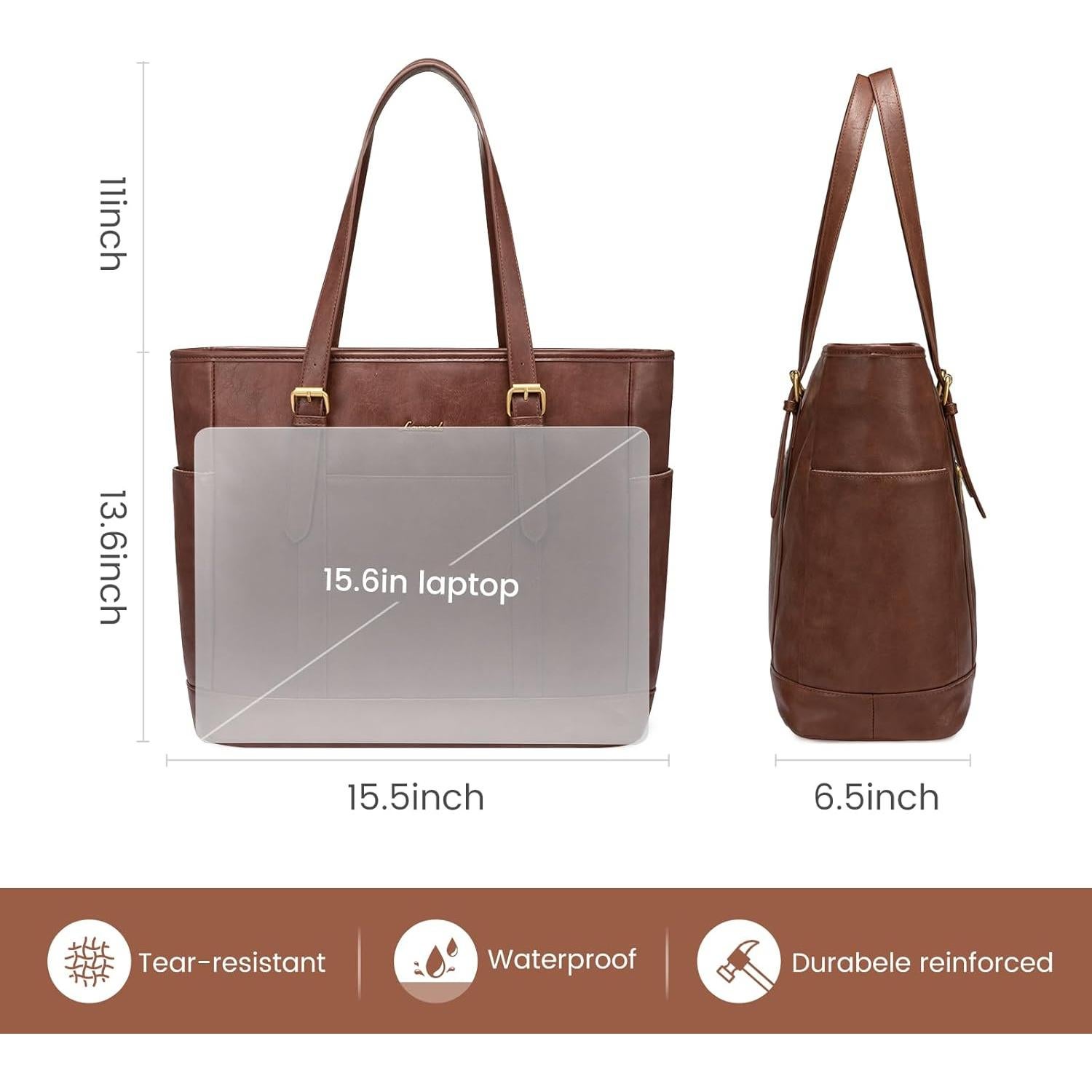 Bolso Tote LOVEVOOK para Portátil 15.6" Marrón Terroso