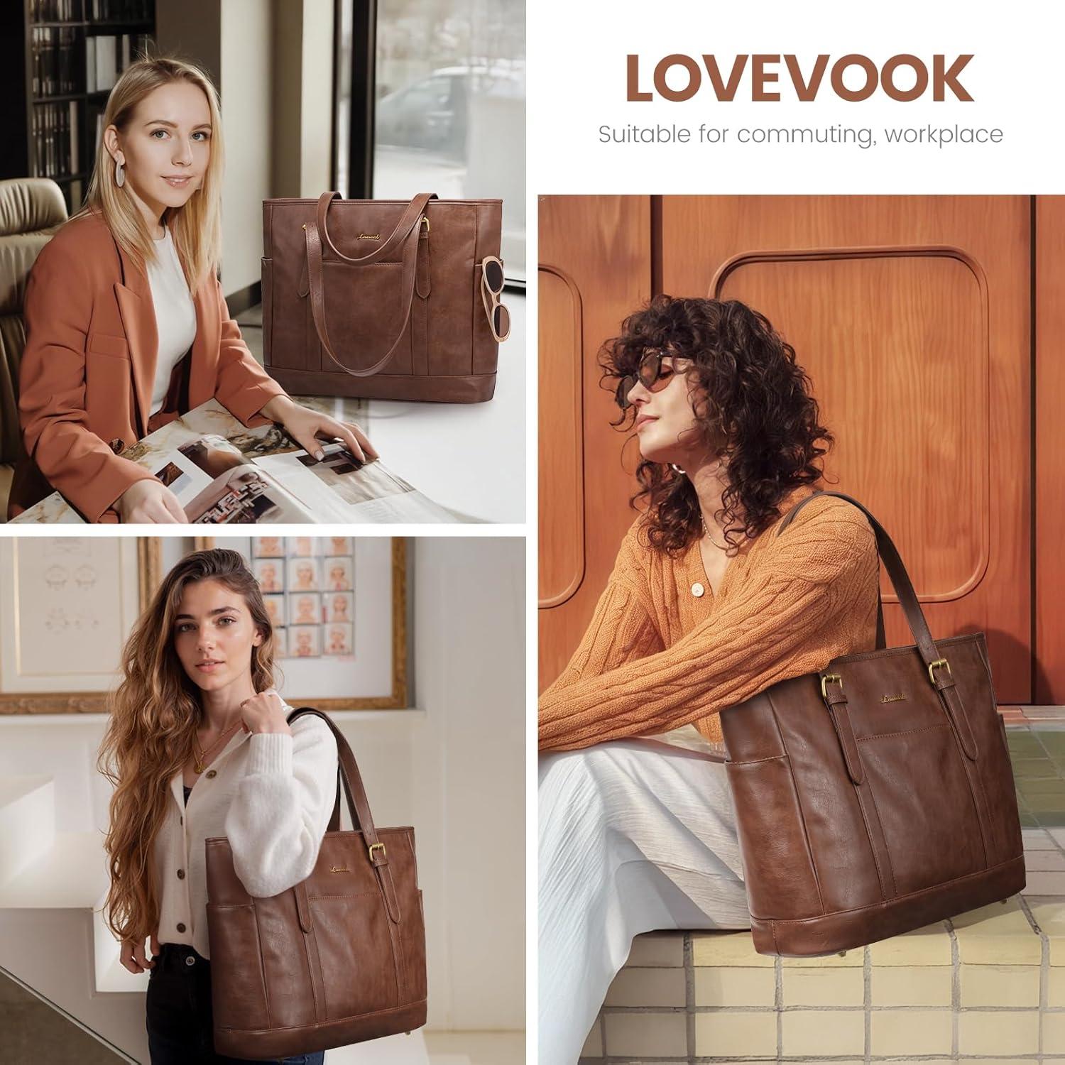 Bolso Tote LOVEVOOK para Portátil 15.6" Marrón Terroso