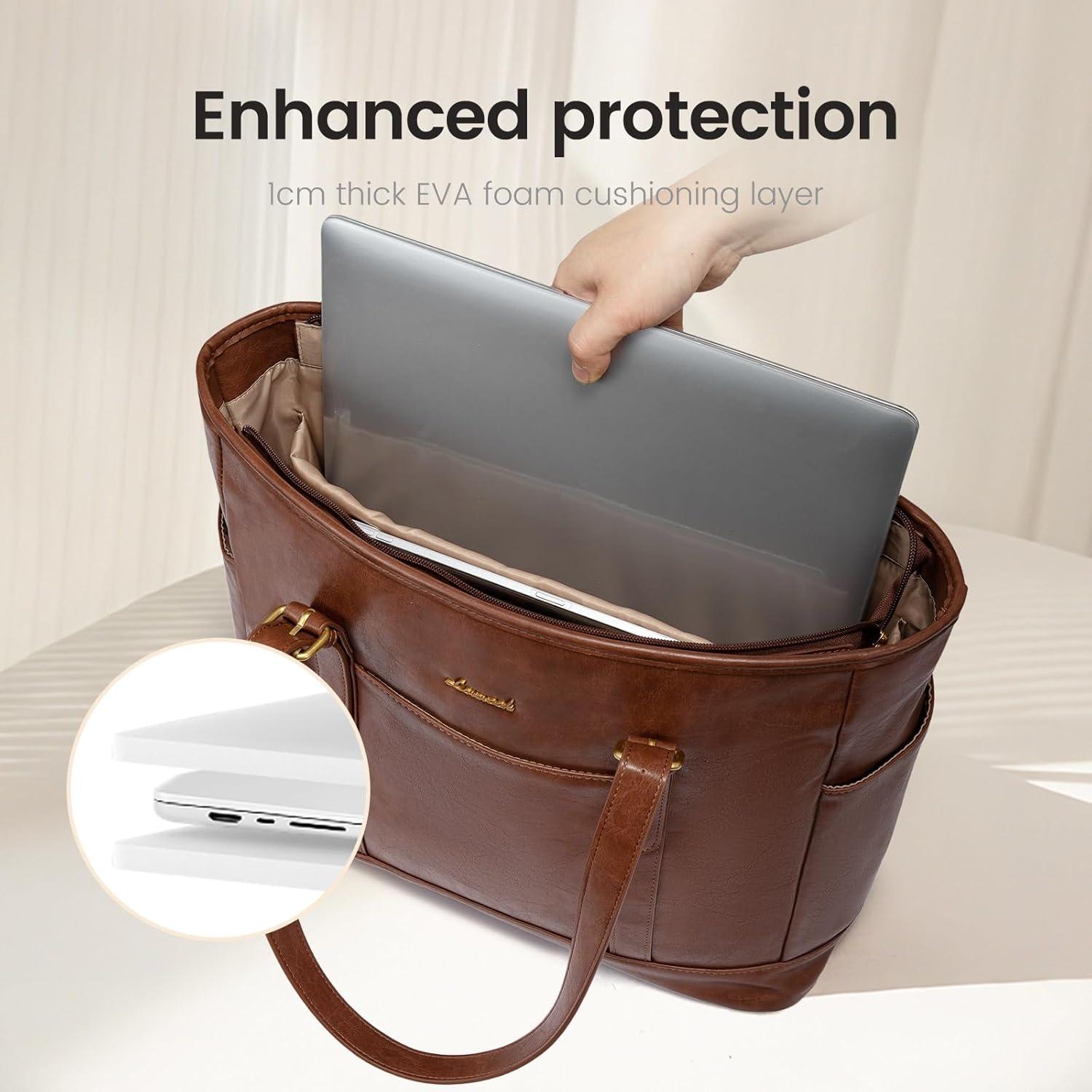 Bolso Tote LOVEVOOK para Portátil 15.6" Marrón Terroso