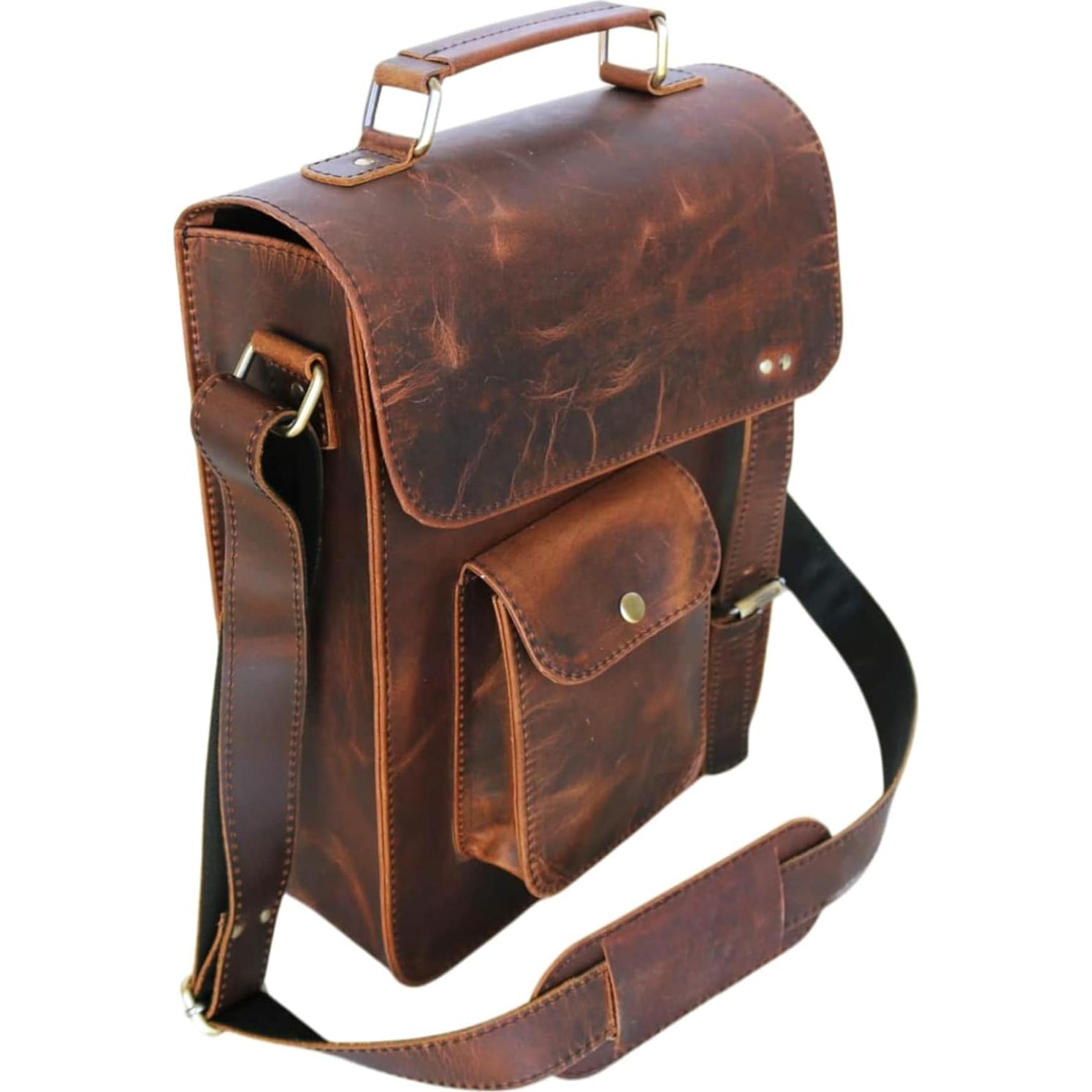 Bolso Mensajero de Cuero Jaald 13" Oscuro Unisex