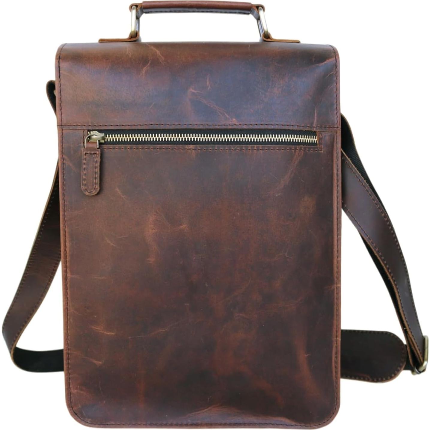 Bolso Mensajero de Cuero Jaald 13" Oscuro Unisex