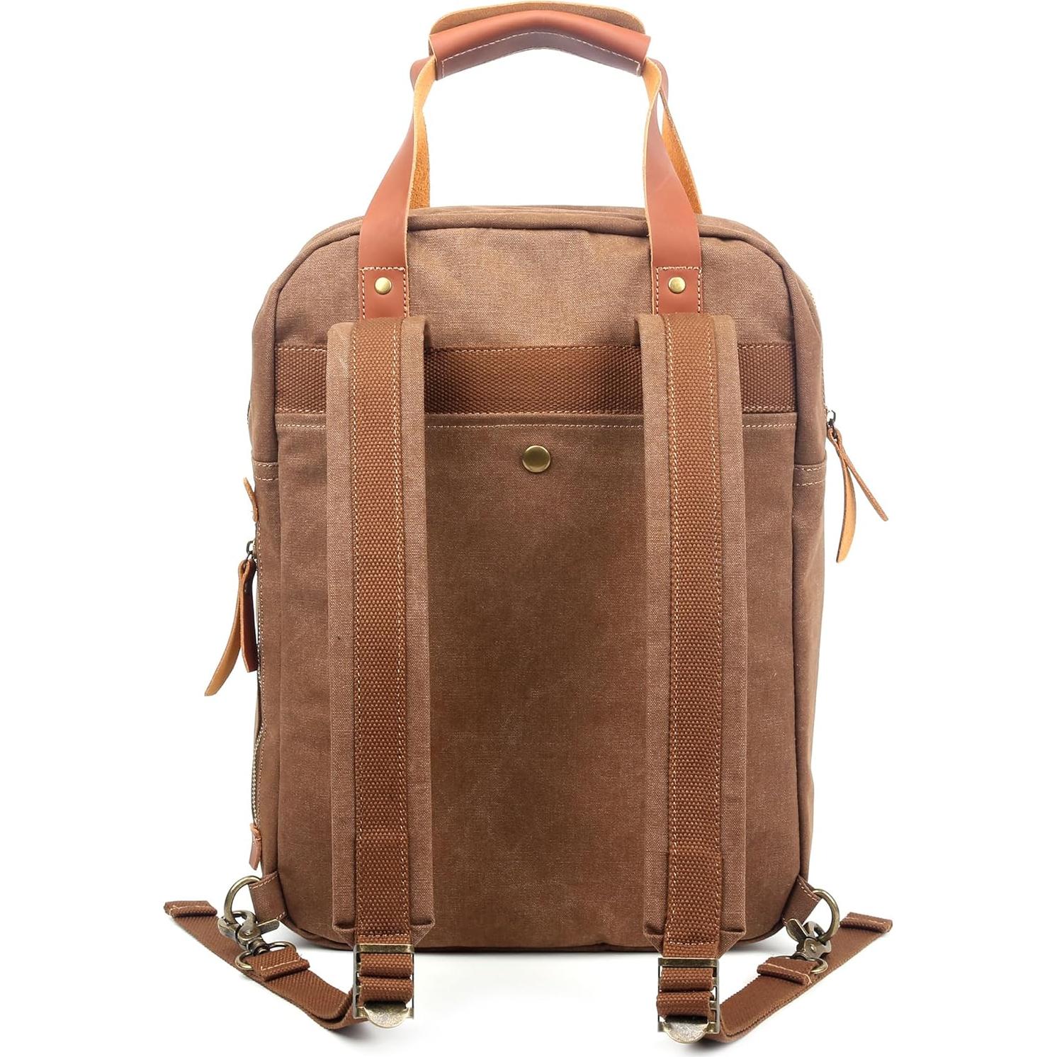 Bolsa Mensajera Unisex YEY 15.6" Impermeable Cuero Lona