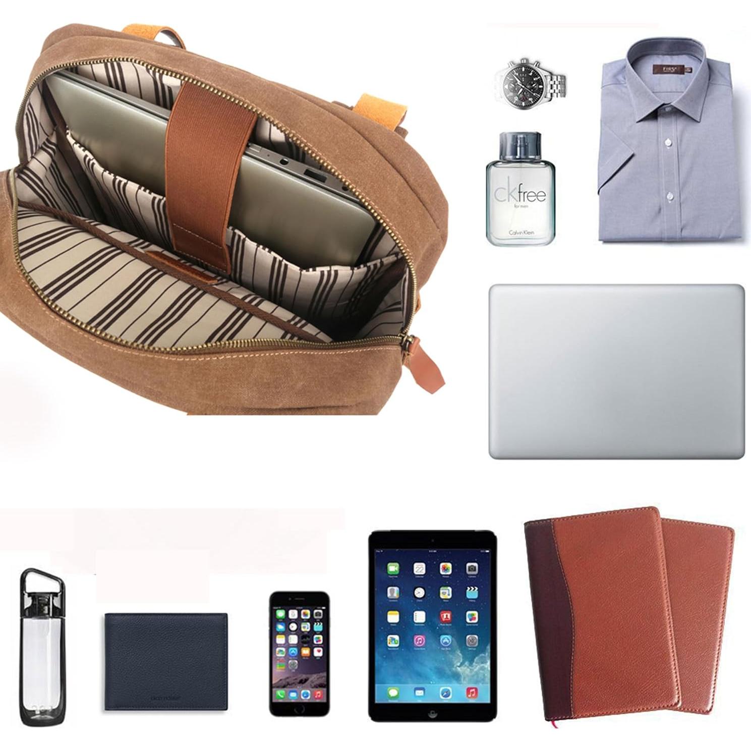 Bolsa Mensajera Unisex YEY 15.6" Impermeable Cuero Lona