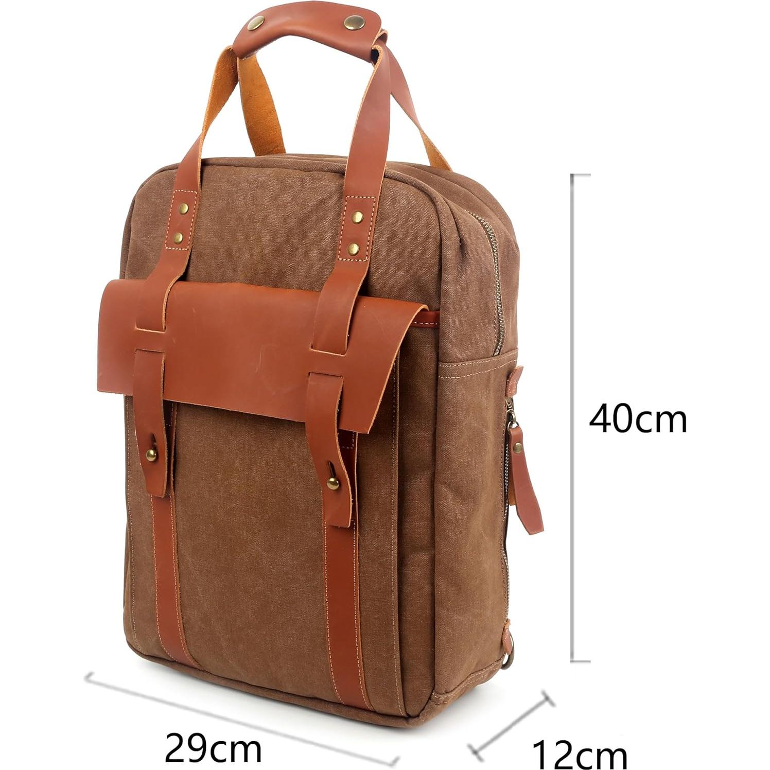 Bolsa Mensajera Unisex YEY 15.6" Impermeable Cuero Lona