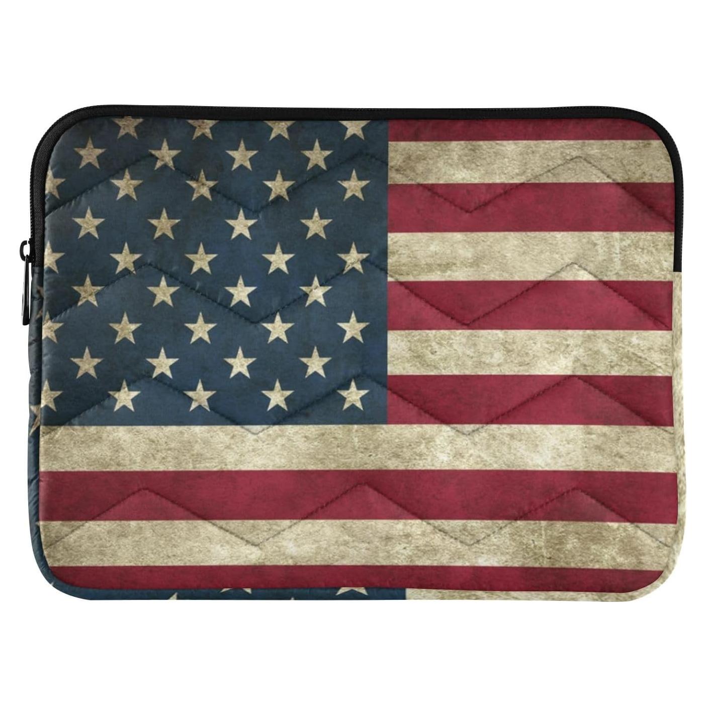 Funda de Laptop ALAZA Vintage Bandera Americana 34x26 cm
