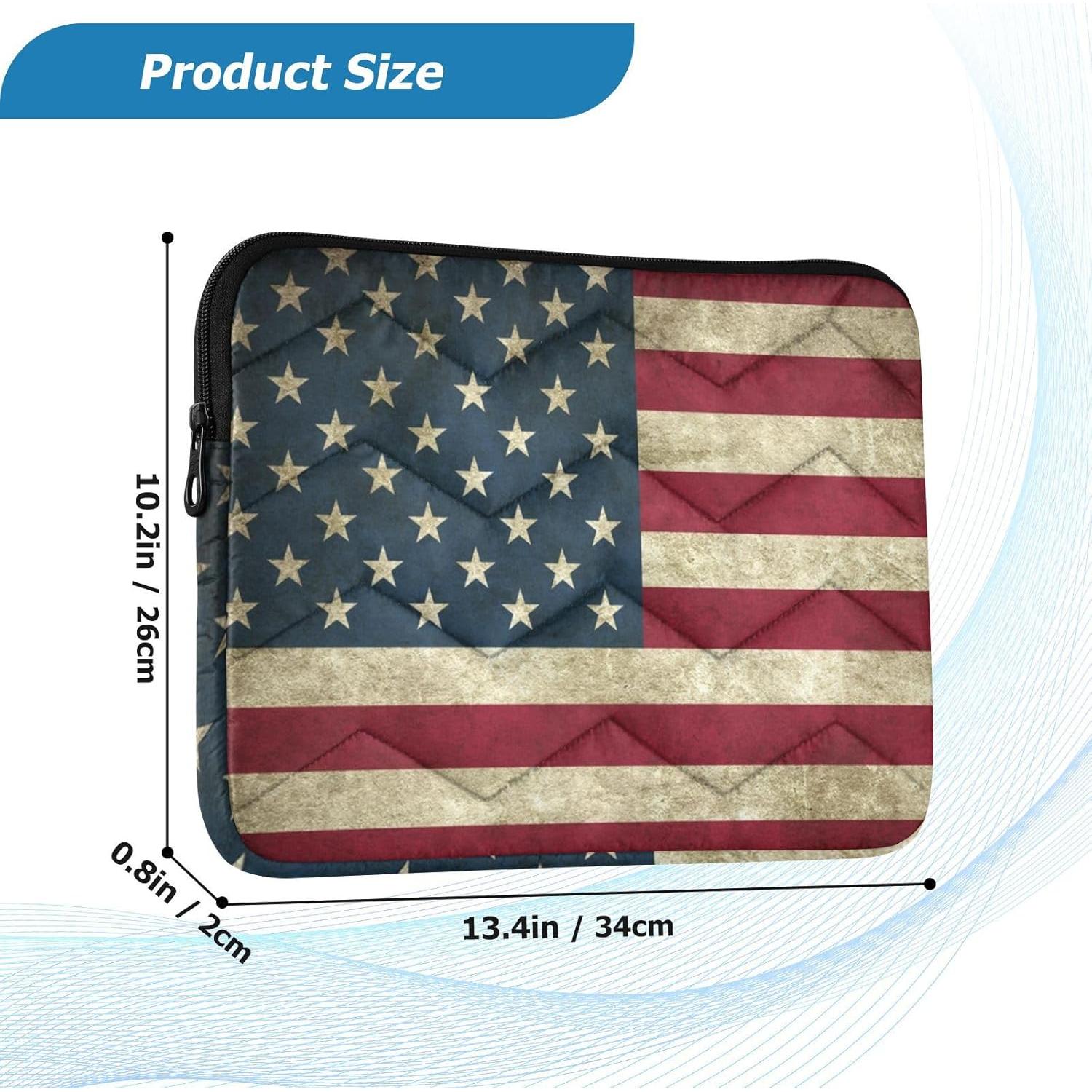 Funda de Laptop ALAZA Vintage Bandera Americana 34x26 cm