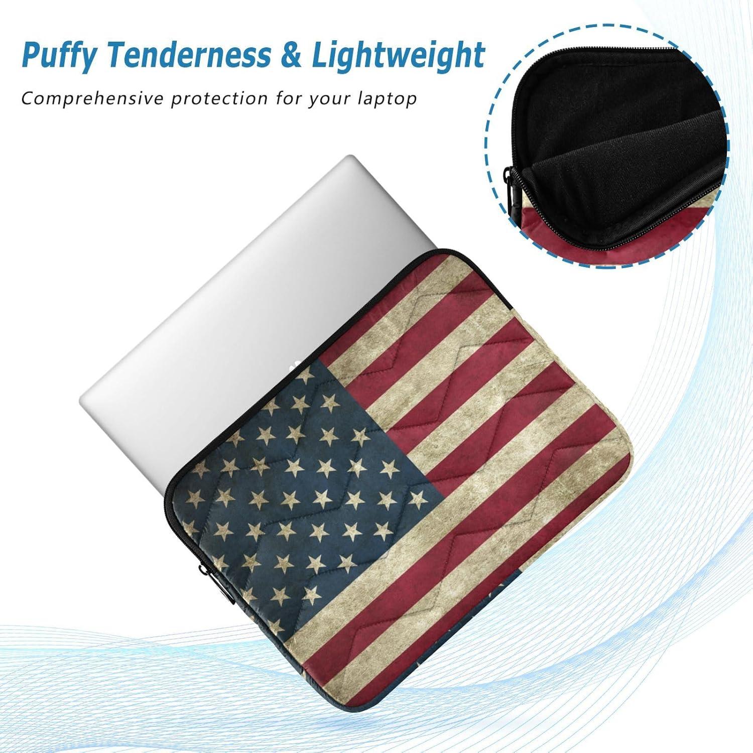 Funda de Laptop ALAZA Vintage Bandera Americana 34x26 cm