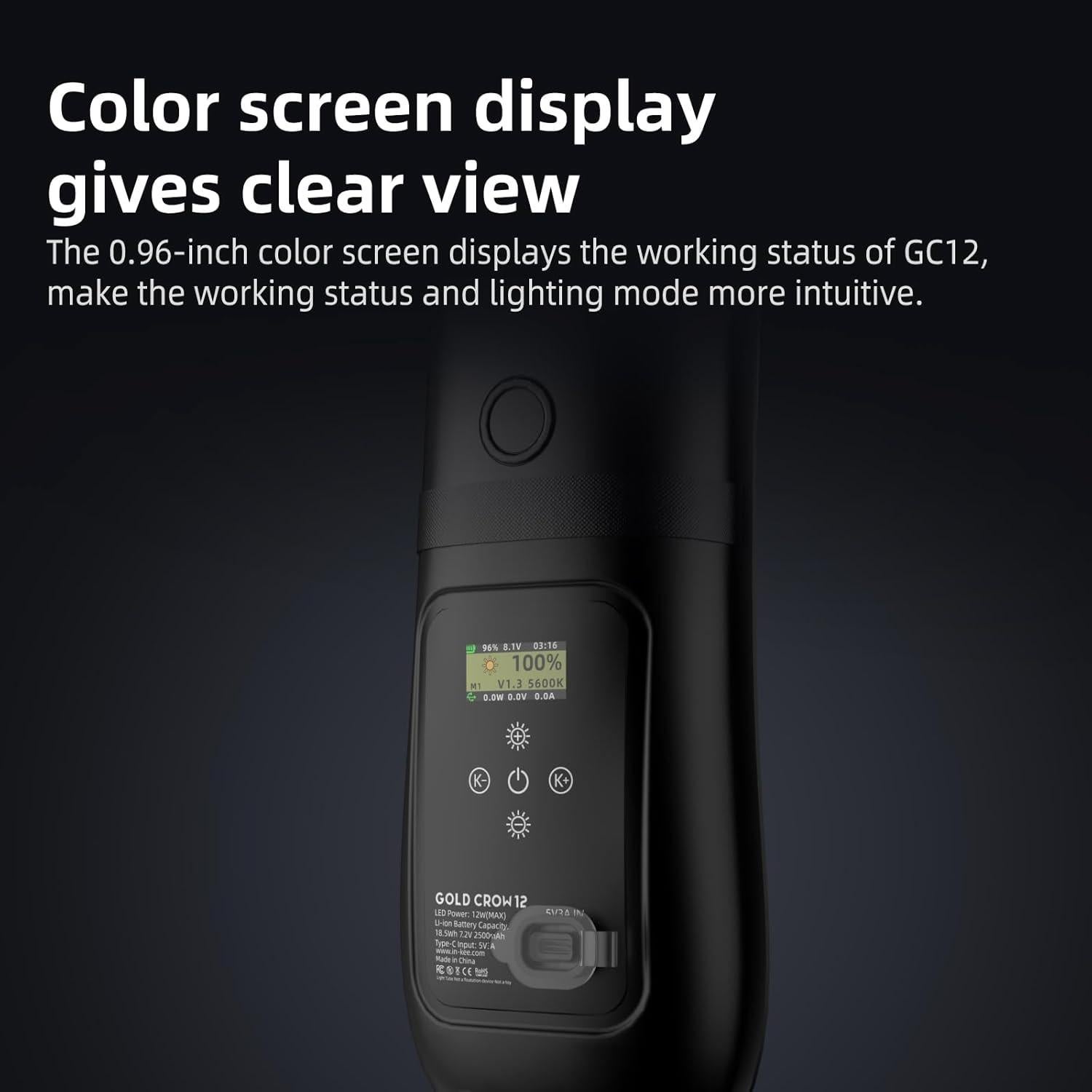 Tubo LED Inflable Bi-Color INKEE GC12 12W 2700K-6500K