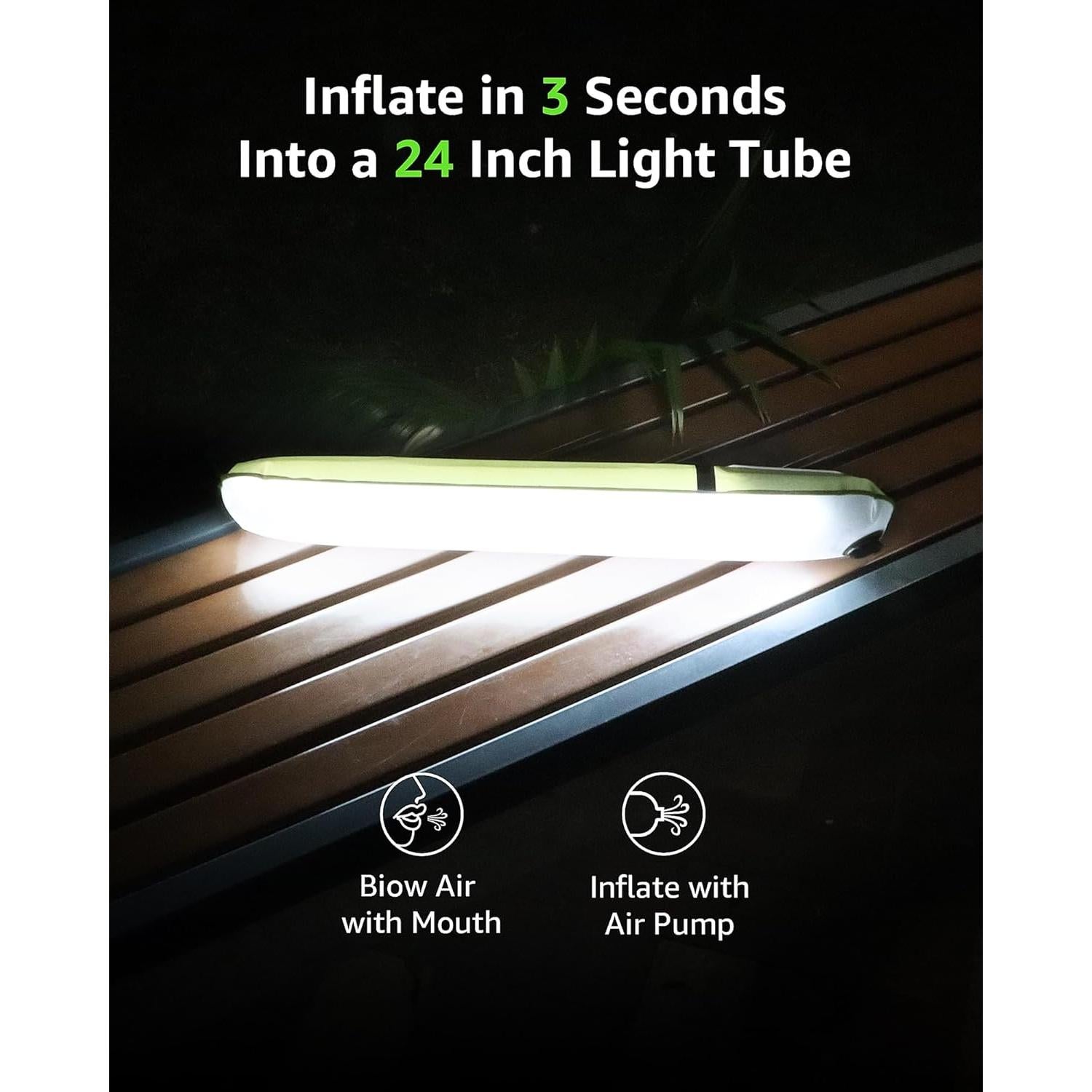 Lámpara Inflable Solar BILTRTE S60, 3 Modos, IP66, 2000mAh