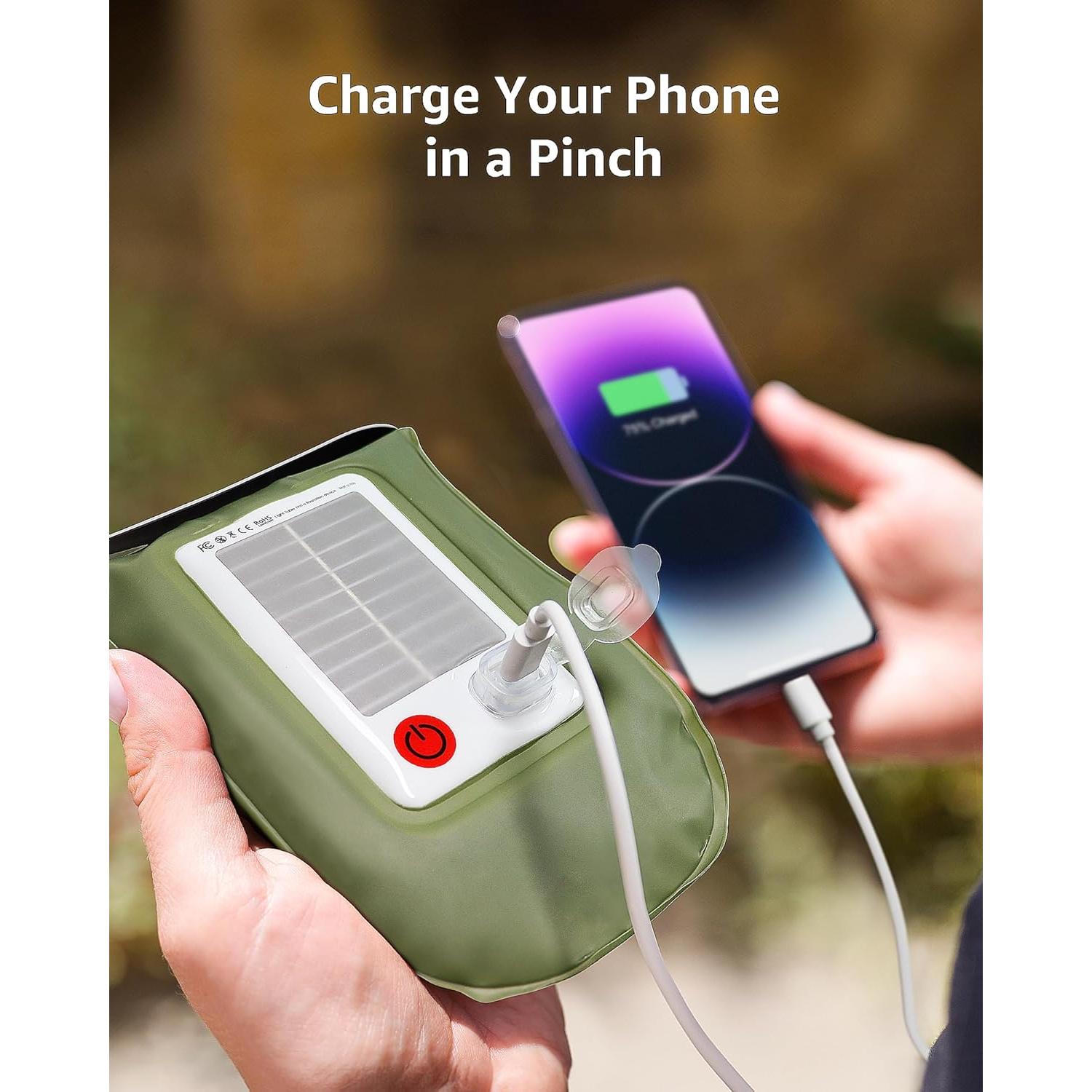 Lámpara Inflable Solar BILTRTE S60, 3 Modos, IP66, 2000mAh