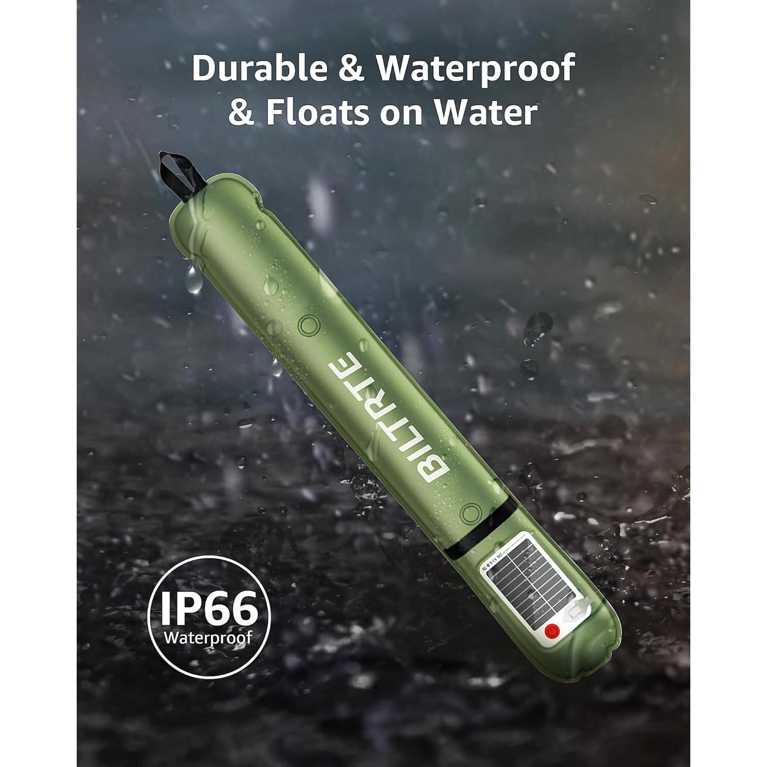 Lámpara Inflable Solar BILTRTE S60, 3 Modos, IP66, 2000mAh