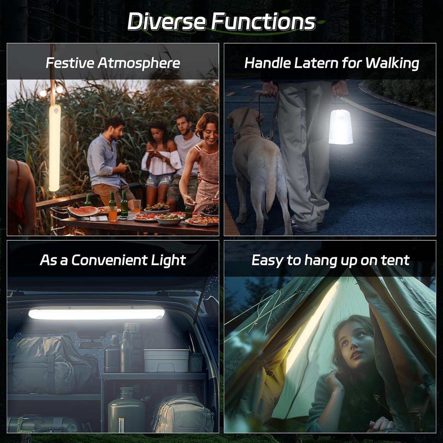 Luz Inflable de Camping SELORSS TubeB20 IP66 2000mAh Verde