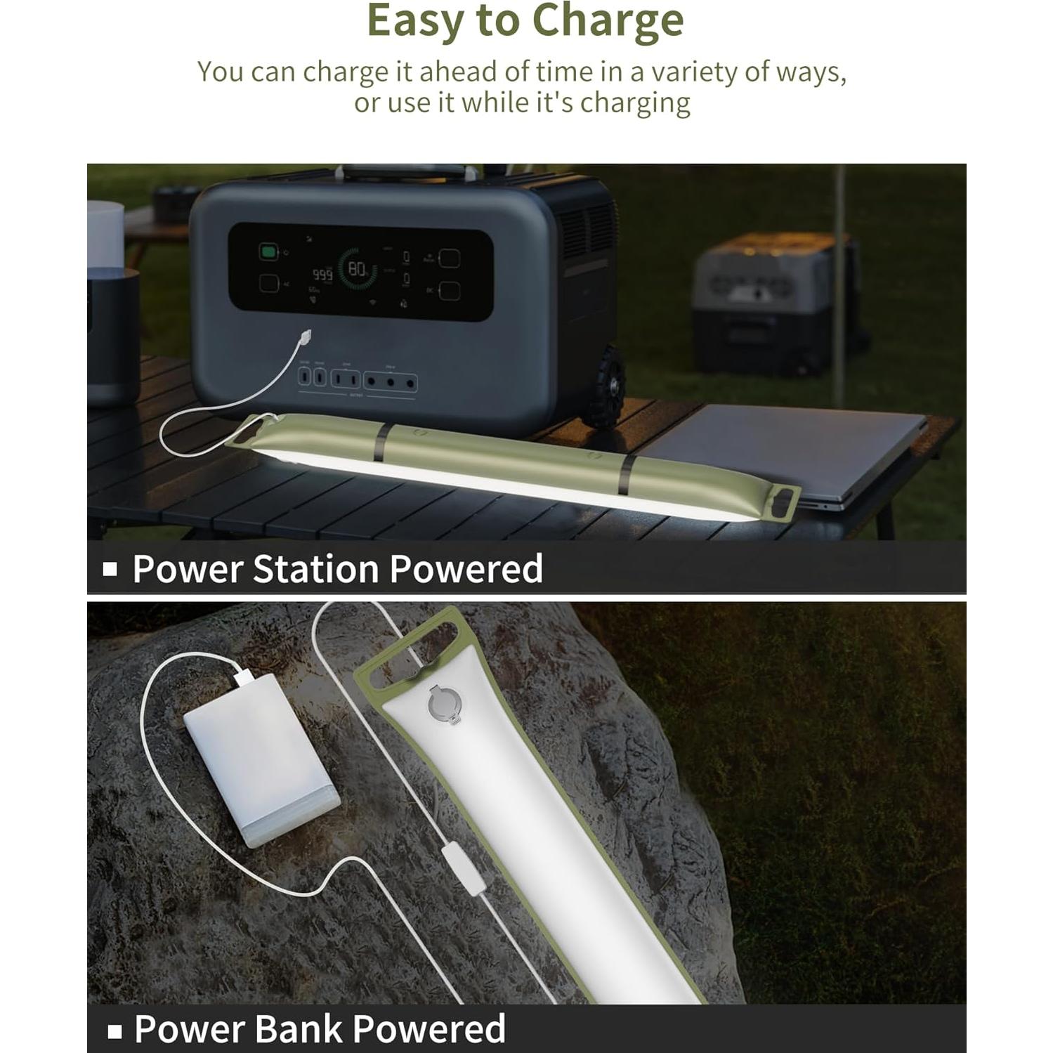 Luz de Camping LED Inflable JYYXF 86cm IP66 3 Modos Ajustables