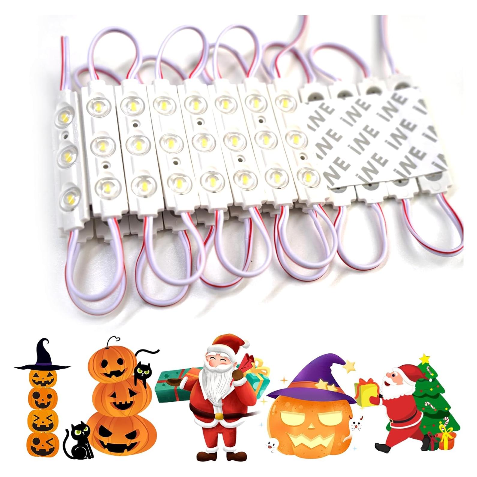 LED Module, 20pcs 9.8 Ft 5730 SMD 150LM Per LED IP65 Waterproof Decorative Light for Inflatables with Tape Adhesive Backside (White Light)