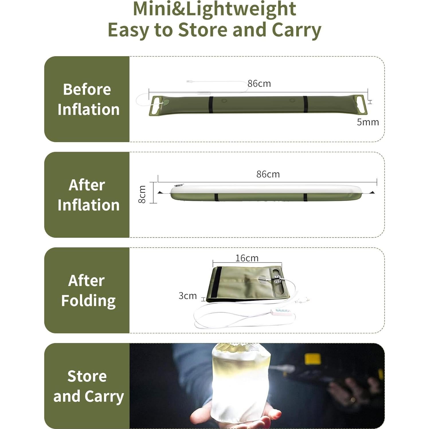 Linterna LED Inflable Ztarx T90 Blanca Impermeable Camping