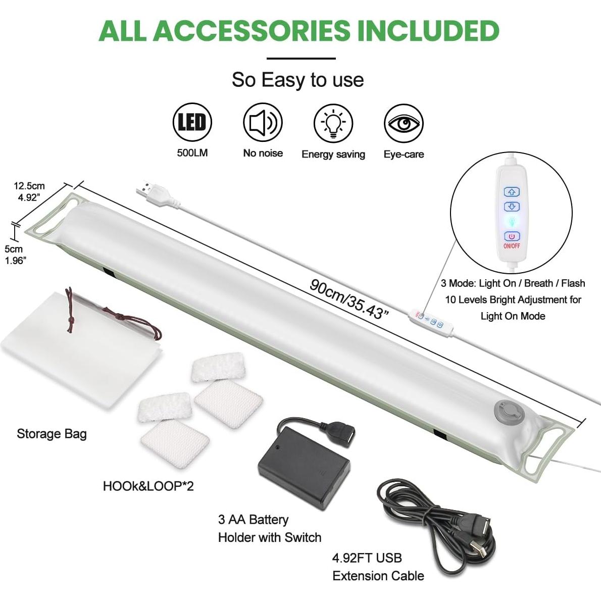 Linterna LED Plegable YUNCHI 500 Lúmenes Resistente al Agua