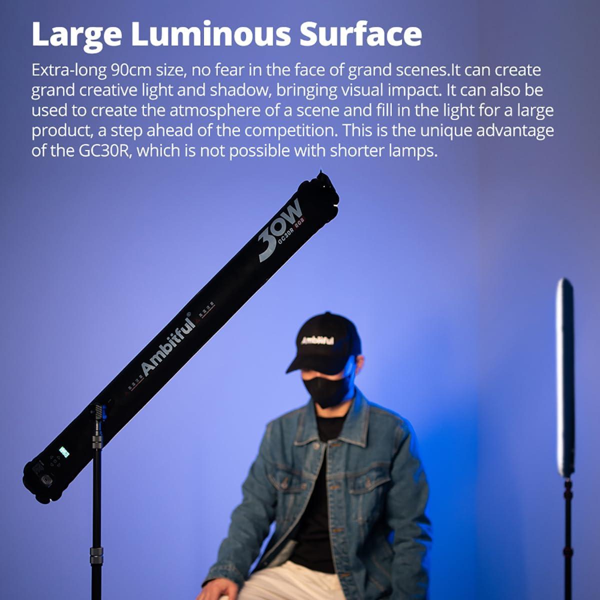 Luz LED Inflable Ambitful GC30R 30W RGB 90cm Portátil