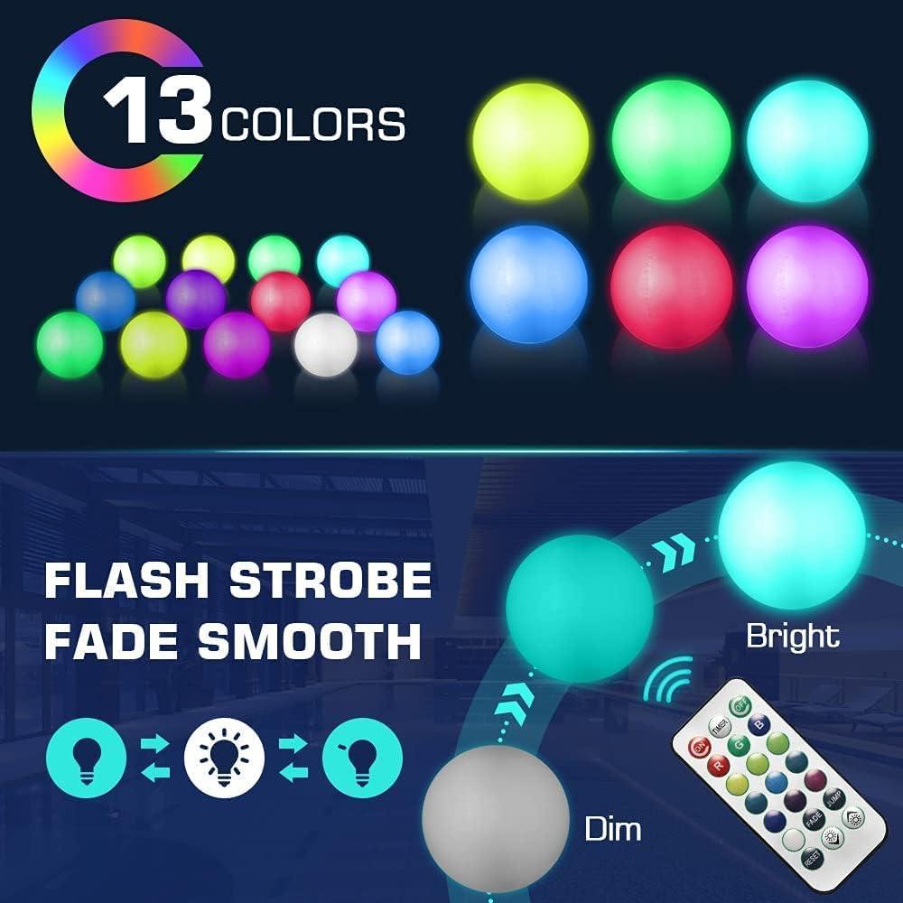 Pelotas de Playa LED Icnice 16'' Inflables Multicolor 2pcs