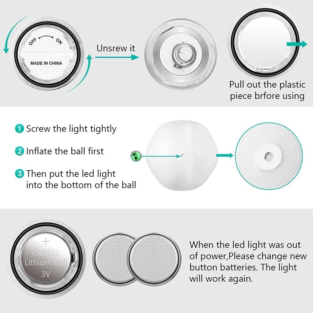 Pelotas de Playa LED Icnice 16'' Inflables Multicolor 2pcs