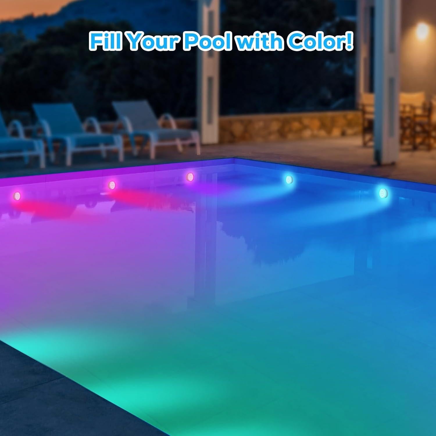 Luces LED Recargables para Piscina VICHTOP - Paquete de 2 IP68