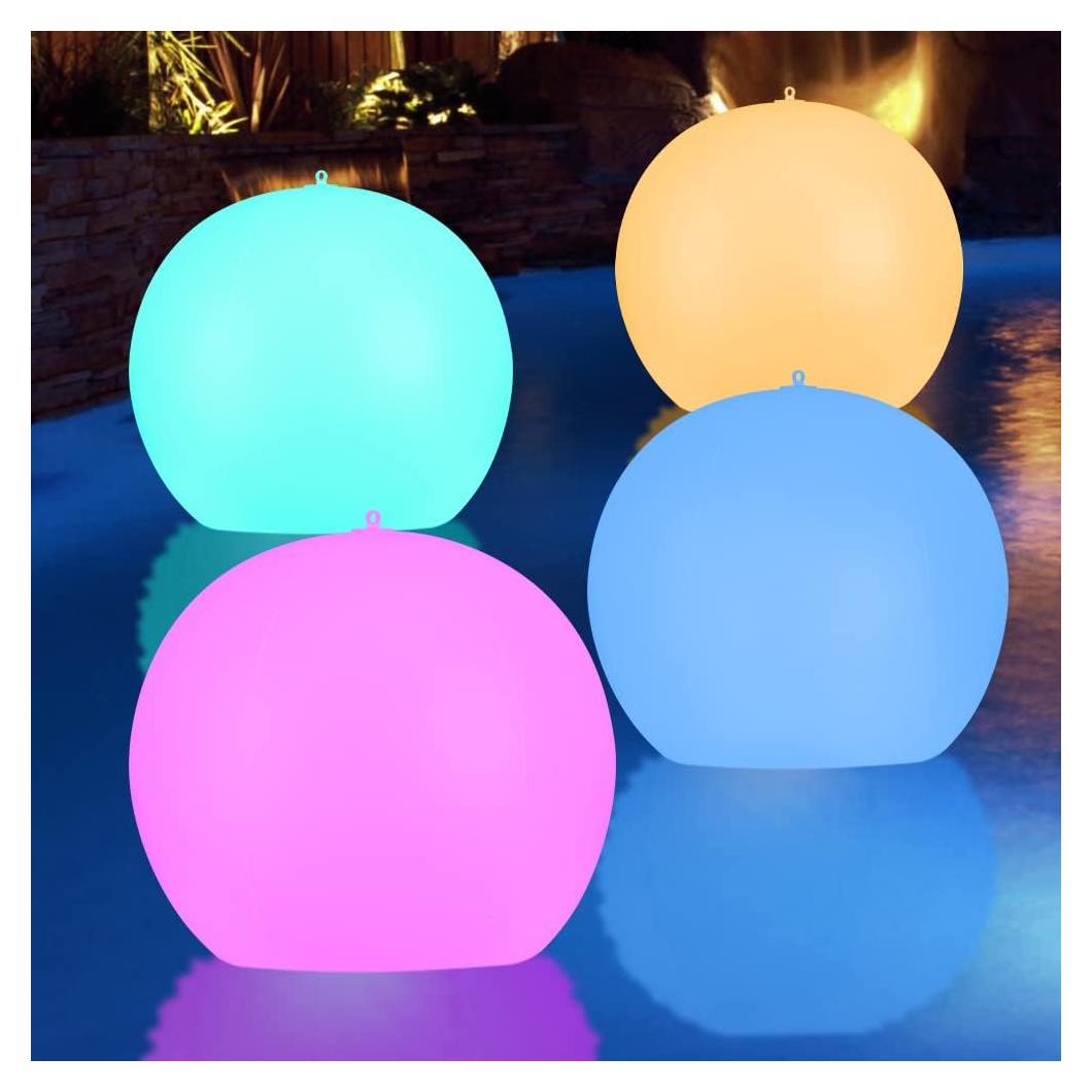 Luces Flotantes Solares GEEDIAR 14" LED Multicolor IP68 - 4 Piezas