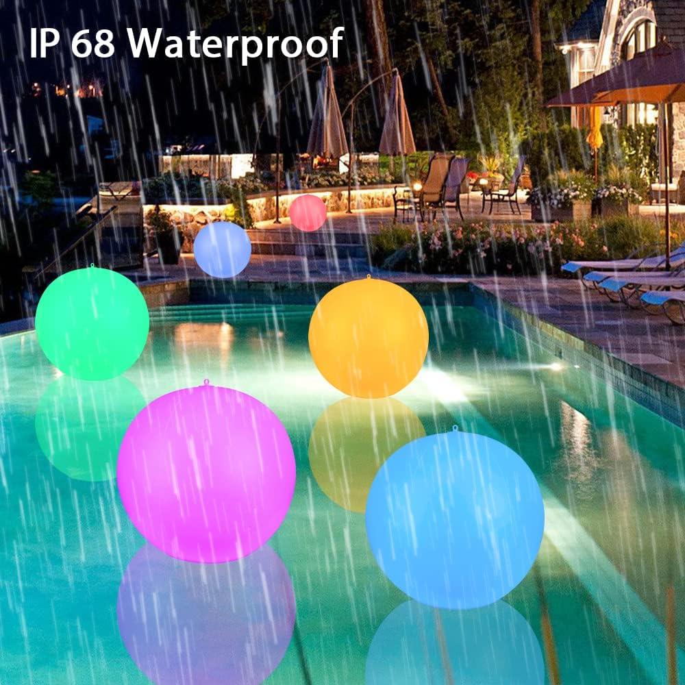 Luces Flotantes Solares GEEDIAR 14" LED Multicolor IP68 - 4 Piezas