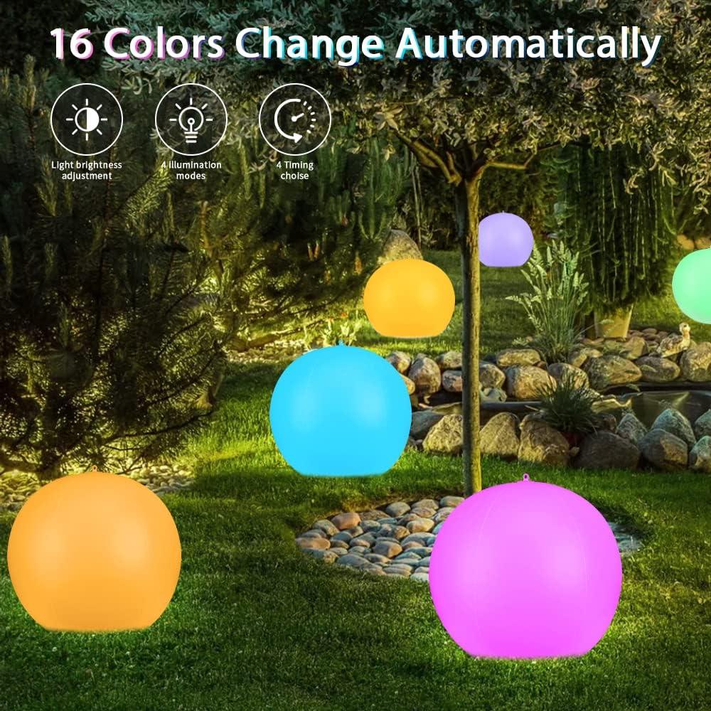 Luces Flotantes Solares GEEDIAR 14" LED Multicolor IP68 - 4 Piezas