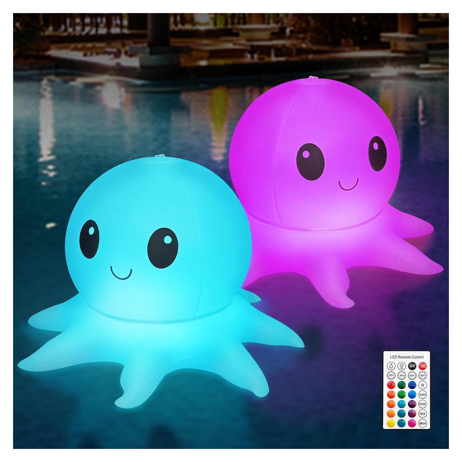 Luces Flotantes Solares Qoolife Pulpo 2 Paquete Multicolor