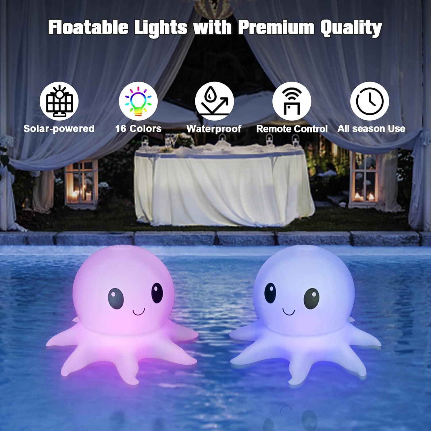 Luces Flotantes Solares Qoolife Pulpo 2 Paquete Multicolor