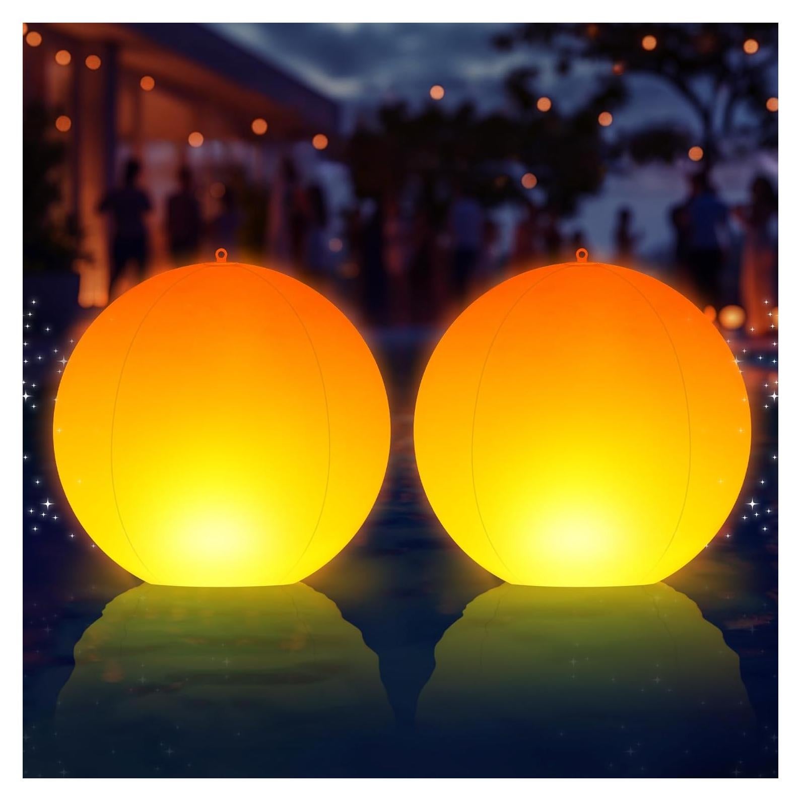 Luces Flotantes LED Solar LanPool 14" IP68 2 Piezas