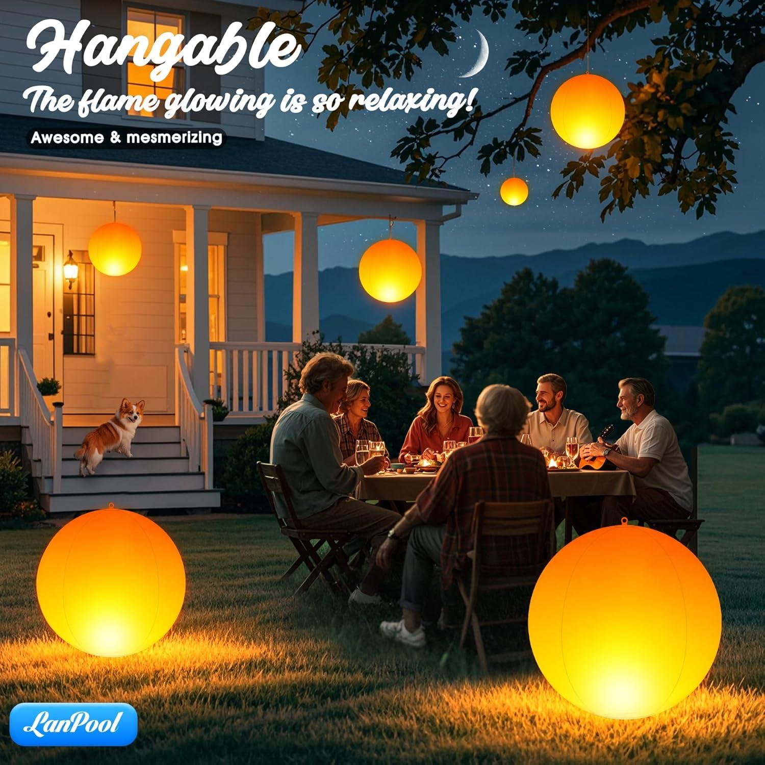 Luces Flotantes LED Solar LanPool 14" IP68 2 Piezas