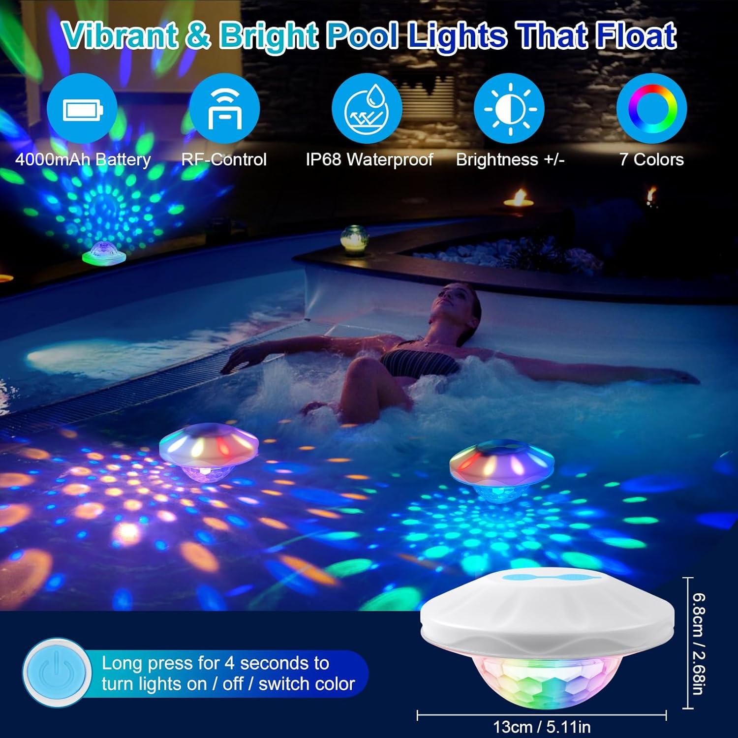 Luces de piscina flotantes TEPENAR recargables IP68 13cm
