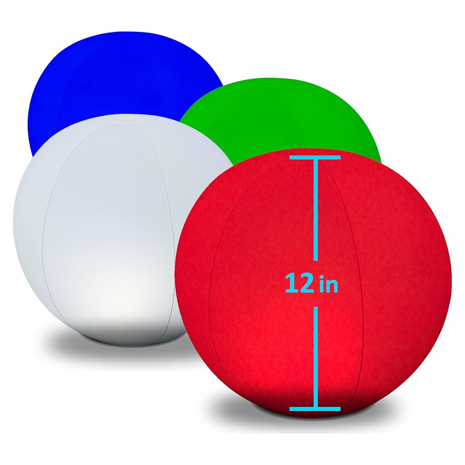 POP 12-inch Floating Pool Lights, Solar Powered LED Glow Balls, 4 Changing Colors, Waterproof, Inflatable, Floatable Swimming Pool Decor for Outdoor Party Garden Pond Patio Lawn, 4 Pack