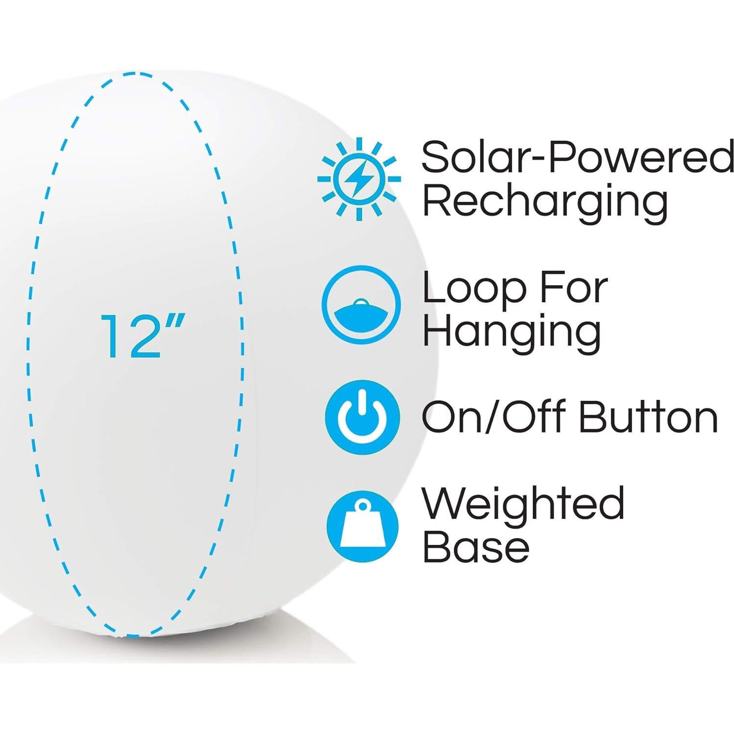 POP 12-inch Floating Pool Lights, Solar Powered LED Glow Balls, 4 Changing Colors, Waterproof, Inflatable, Floatable Swimming Pool Decor for Outdoor Party Garden Pond Patio Lawn, 4 Pack