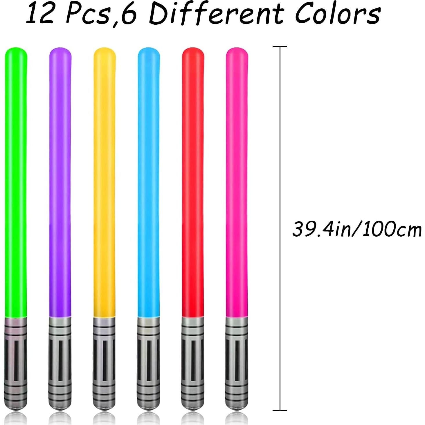 Set 12 Espadas Inflables de Luz PHOGARY 100 cm 6 Colores