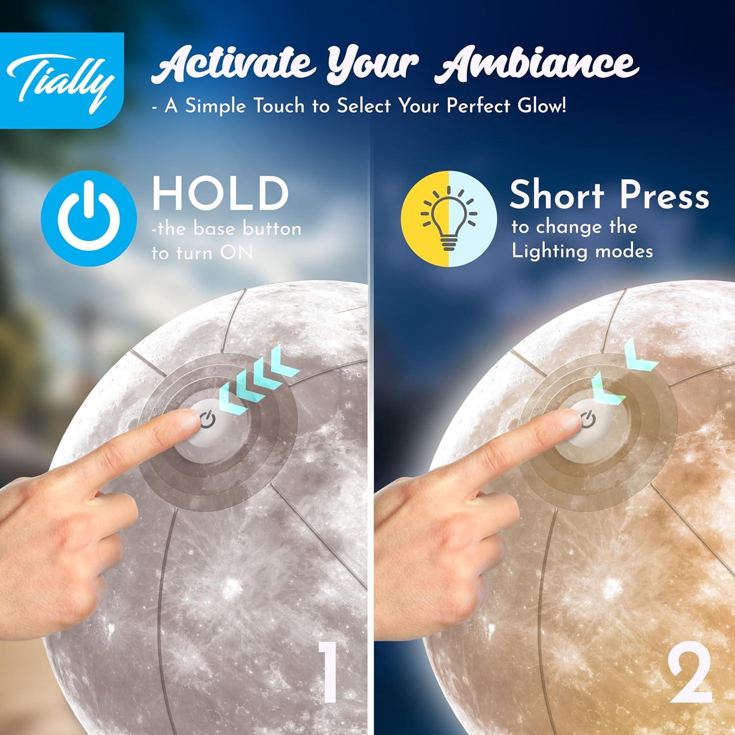 Luces Flotantes de Luna TIALLY - LED Solar 35.56 cm - 1 Paquete