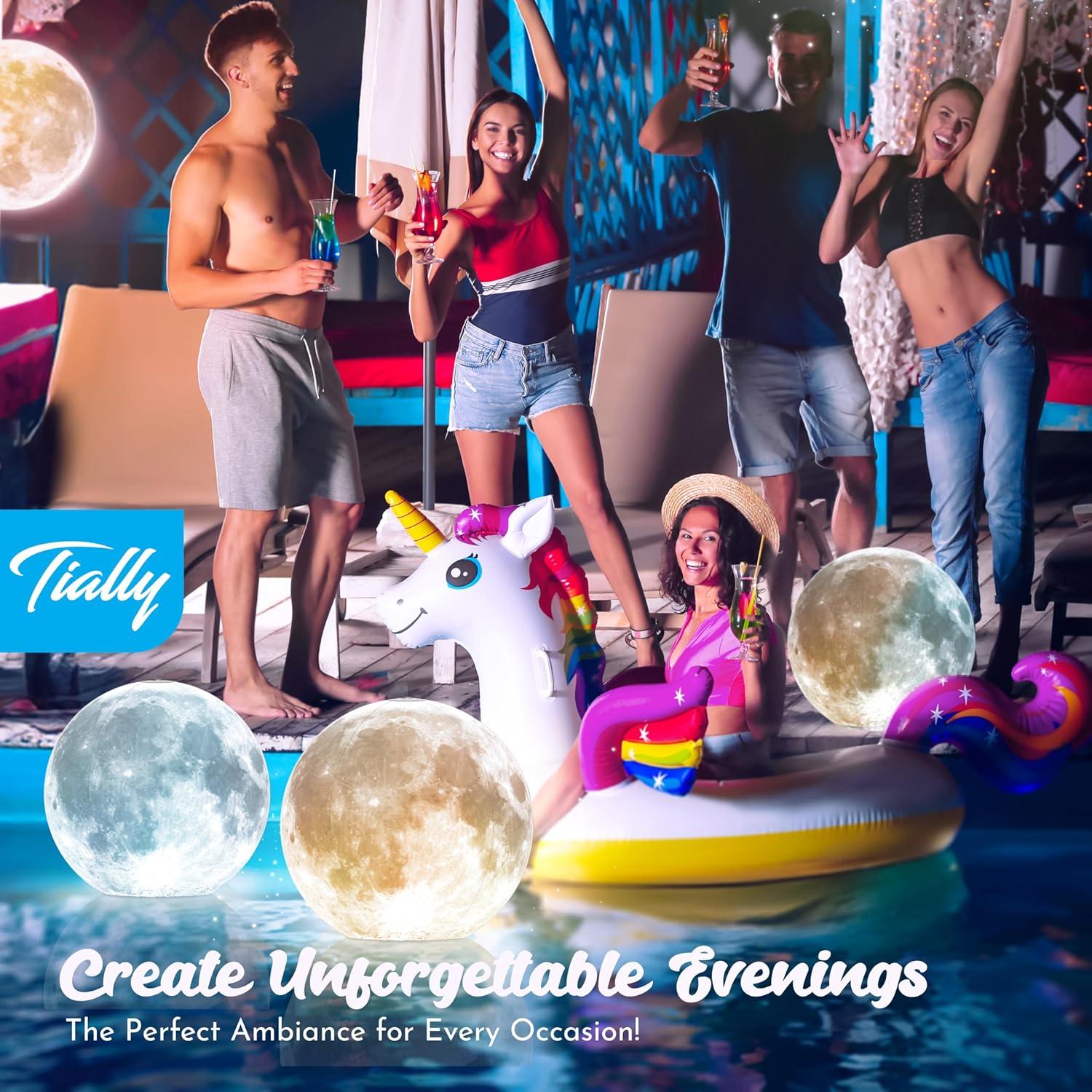 Luces Flotantes de Luna TIALLY - LED Solar 35.56 cm - 1 Paquete