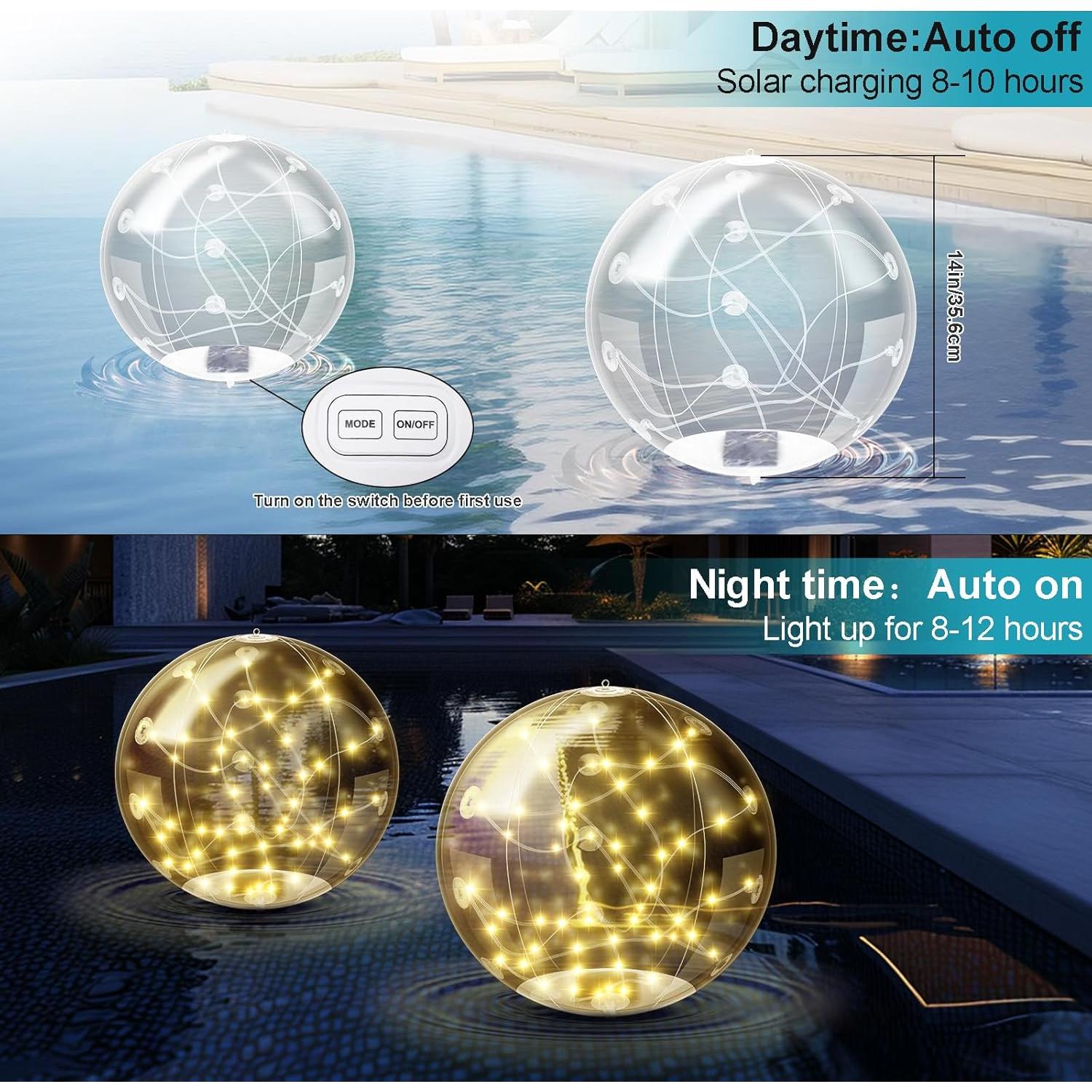 Luces Flotantes Solares LED Sunlisky 36.83cm 2 Pcs Cálido