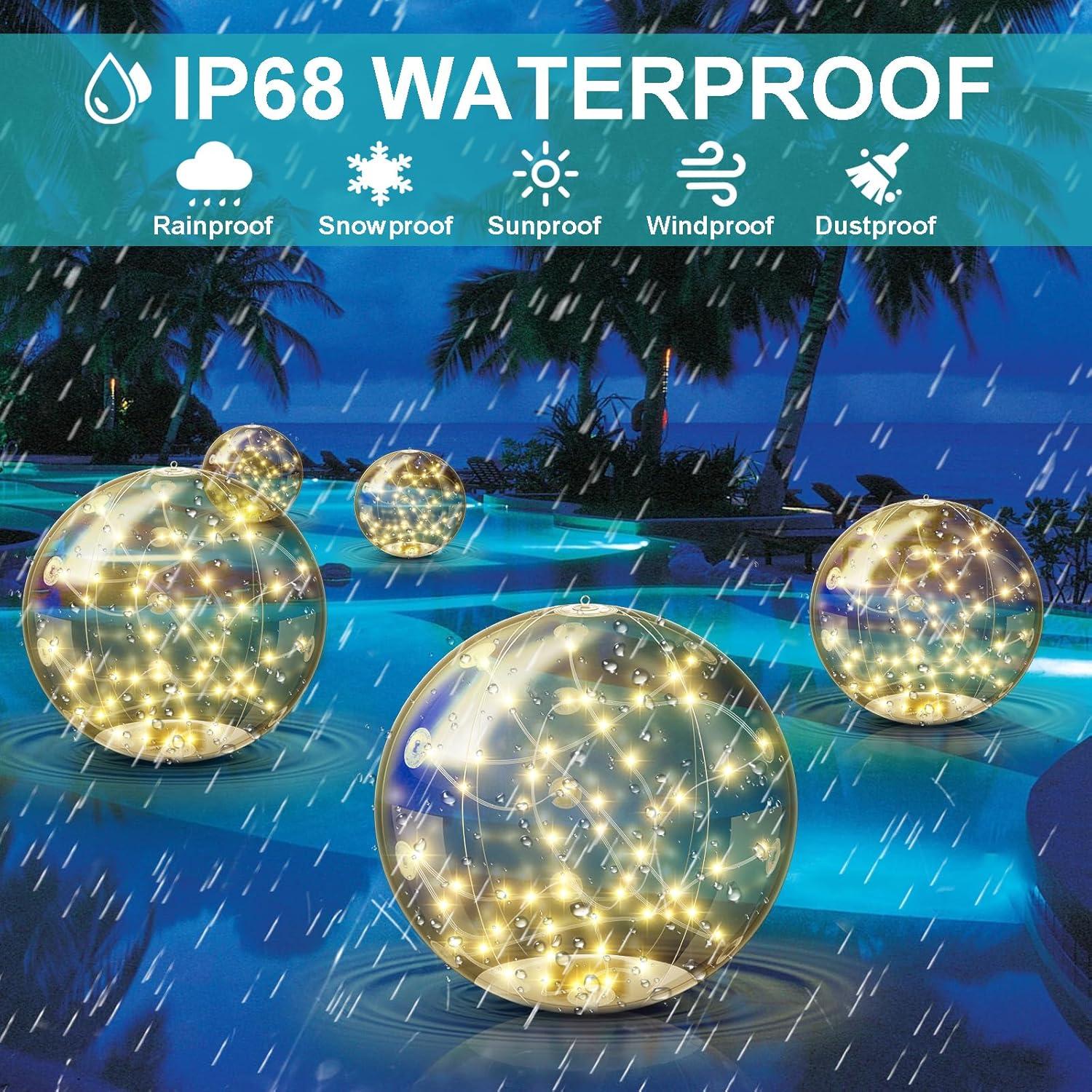 Luces Flotantes Solares LED Sunlisky 36.83cm 2 Pcs Cálido