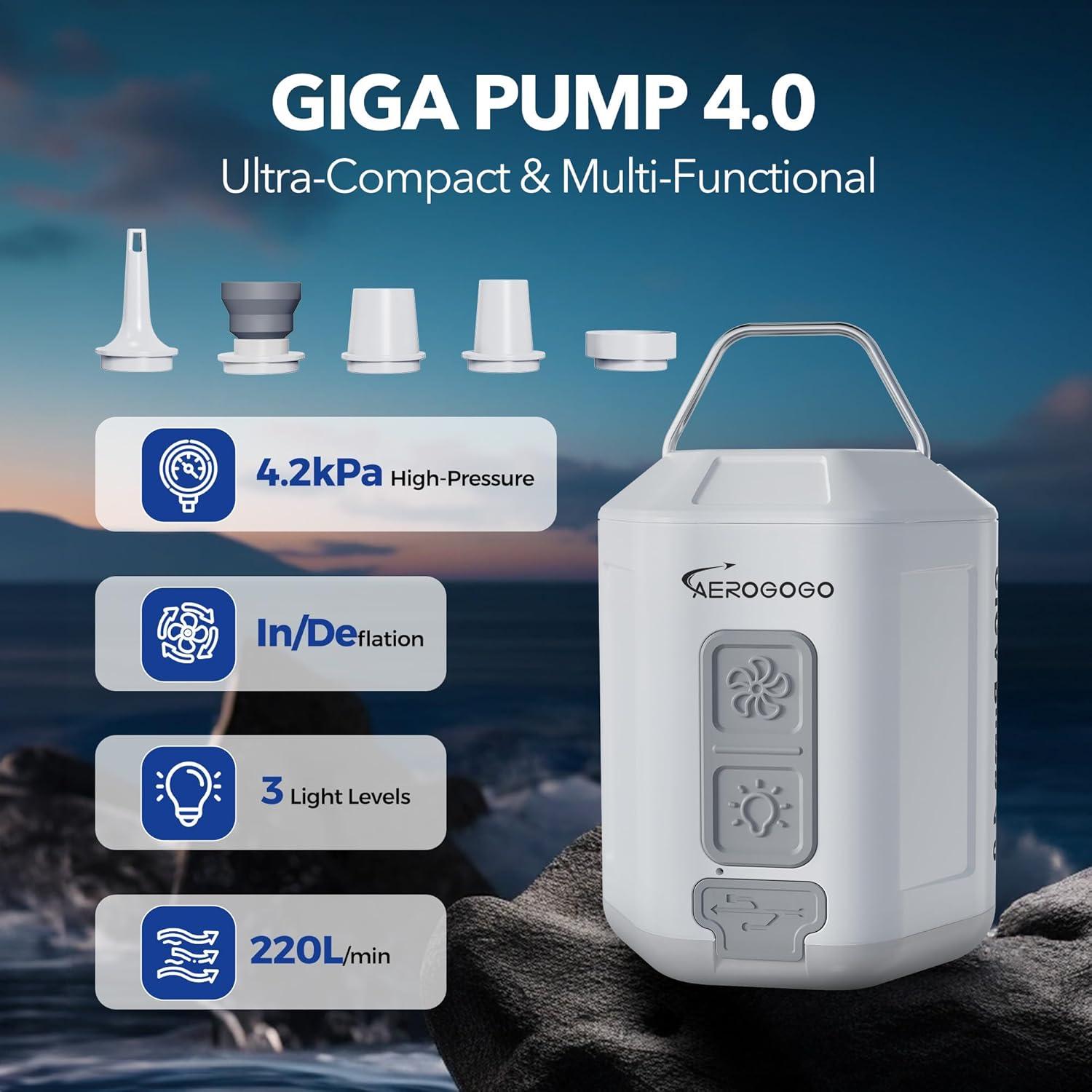 Bomba de aire portátil GIGA PUMP 4.0 recargable 4.2 kPa