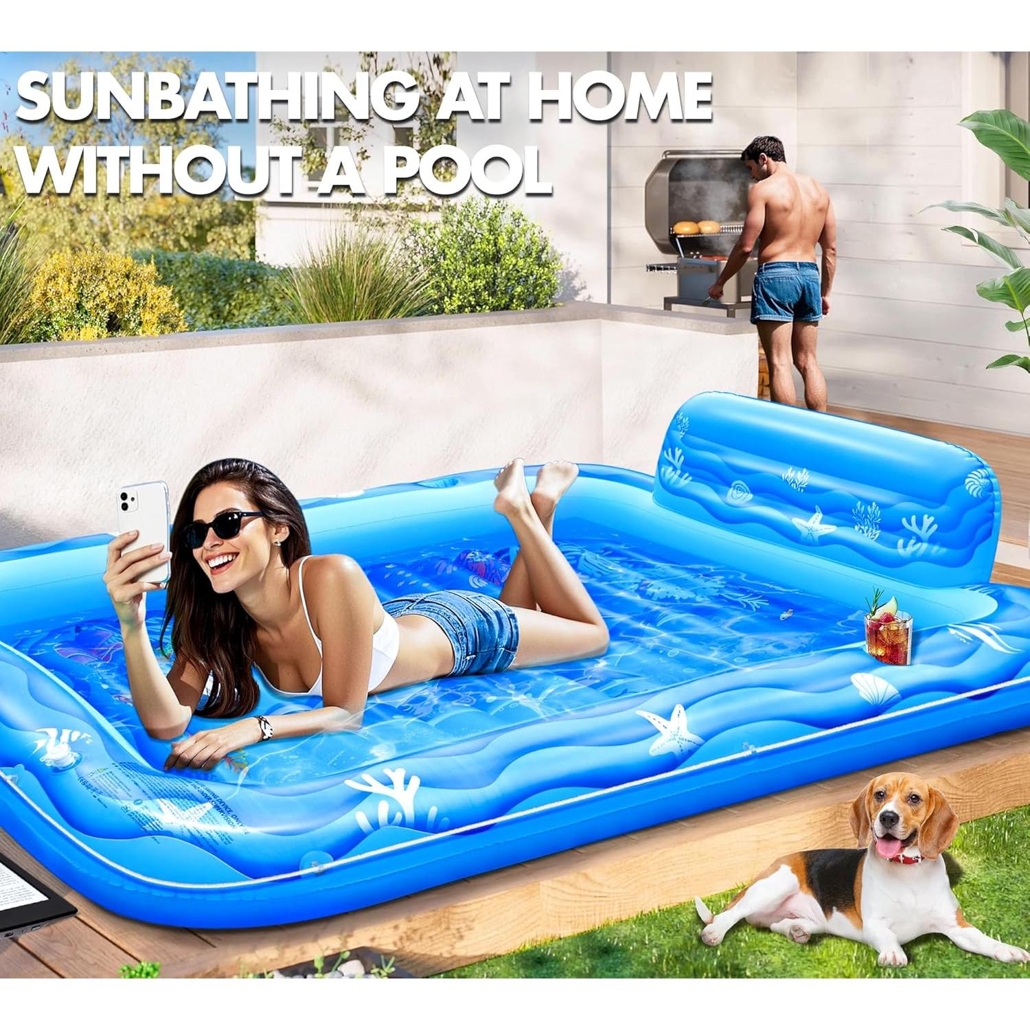 Piscina Inflable Sinbyuer para Bronceado 205x152 cm Azul Claro