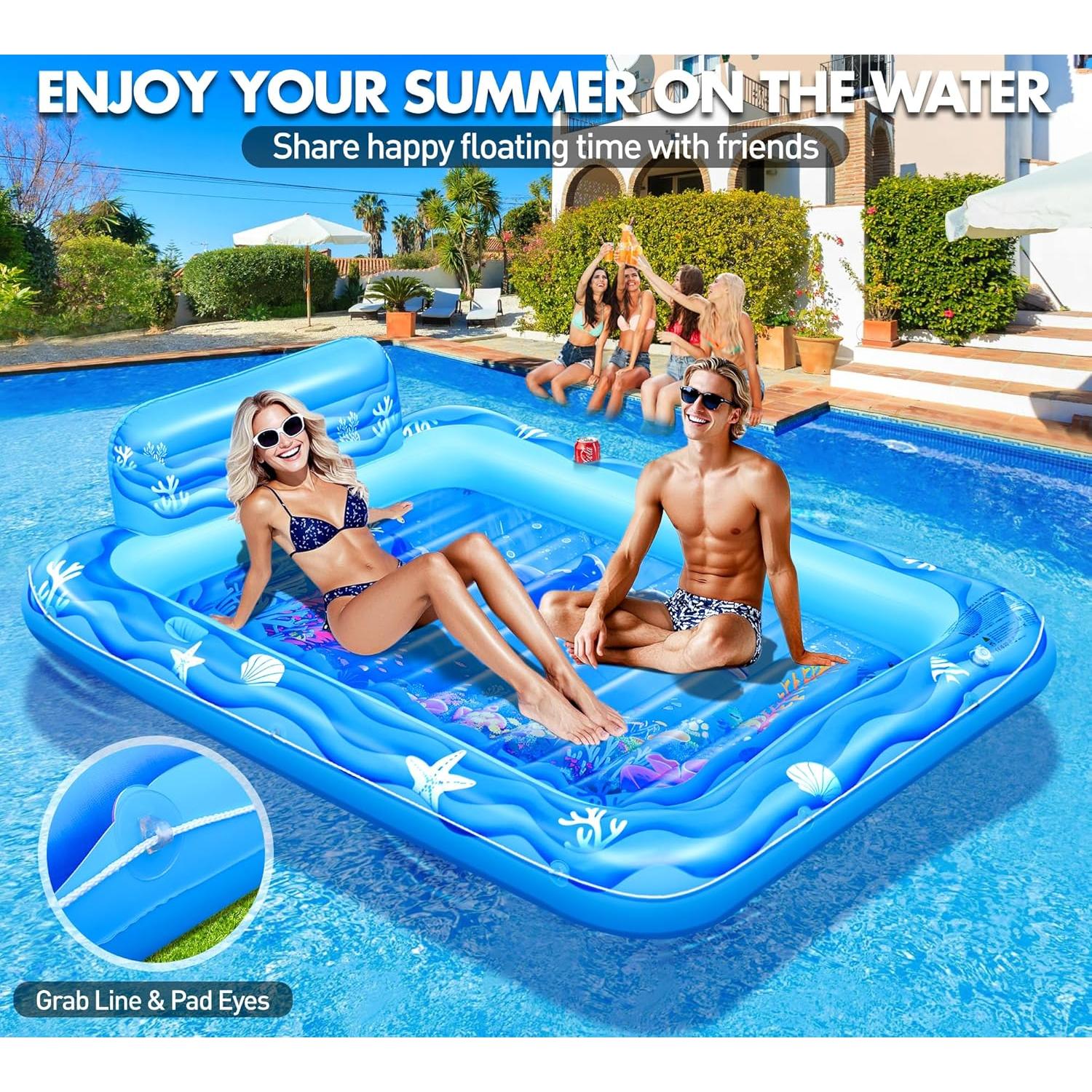 Piscina Inflable Sinbyuer para Bronceado 205x152 cm Azul Claro