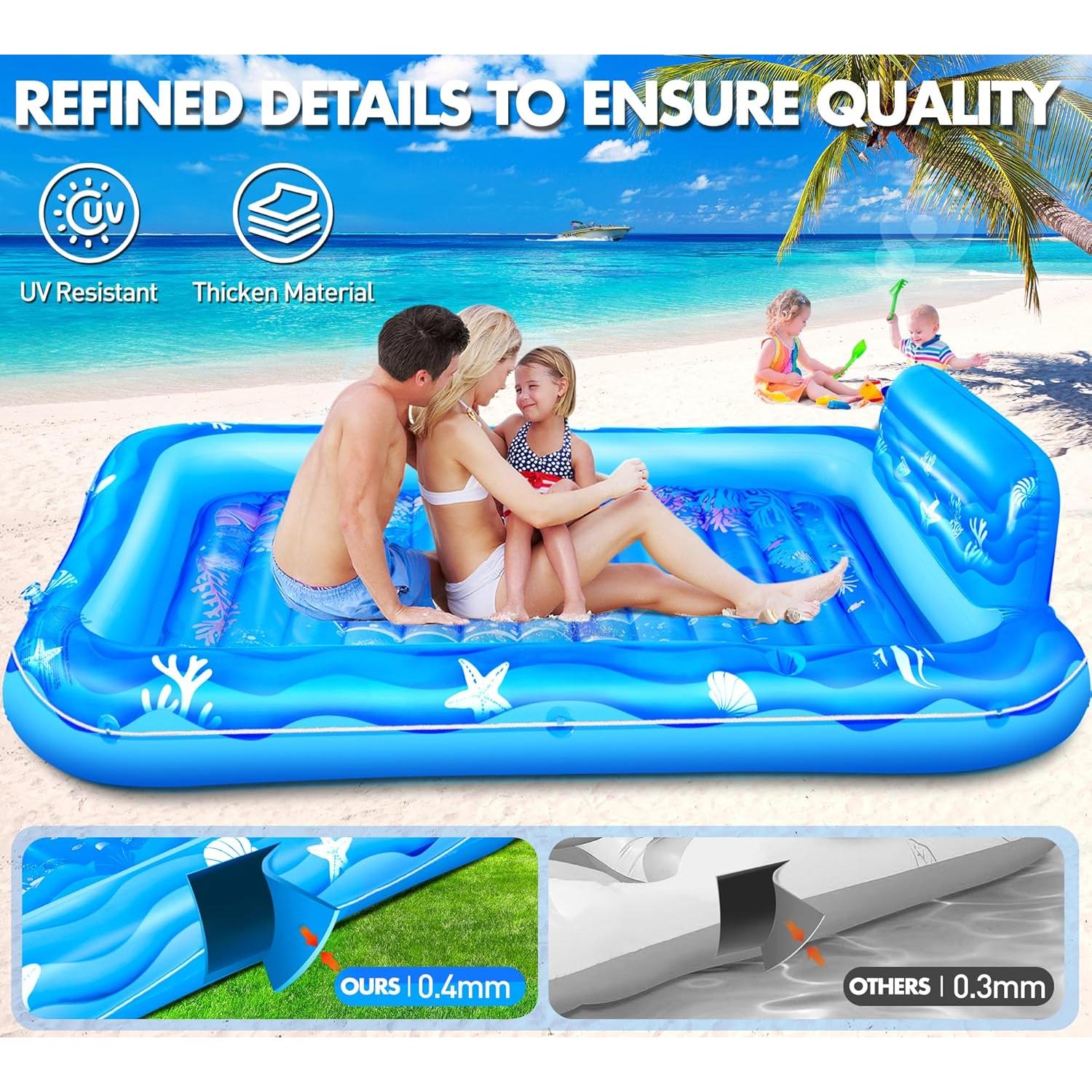 Piscina Inflable Sinbyuer para Bronceado 205x152 cm Azul Claro
