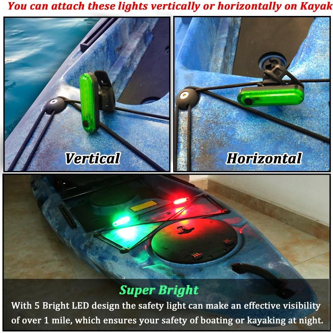 Luces de Navegación Botepon para Kayak y Barco - Impermeables