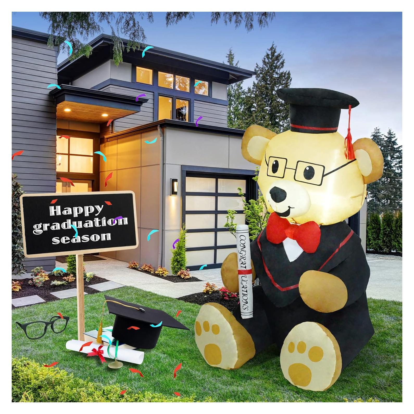 Decoración Inflable Dr. Bear 1.22m con Luces LED para Graduación